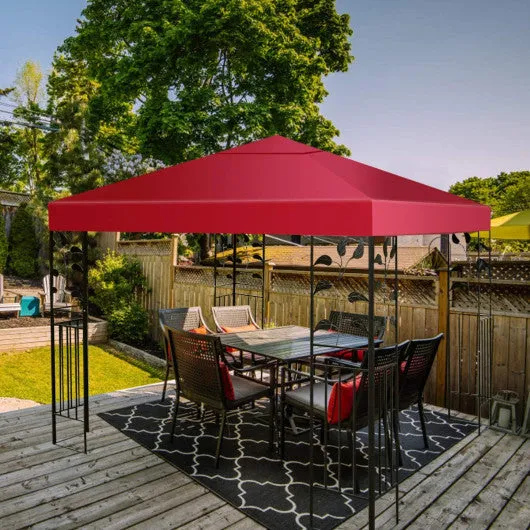 10' x 10' 1-Tier 3 Colors Patio Canopy Top Replacement Cover-Red