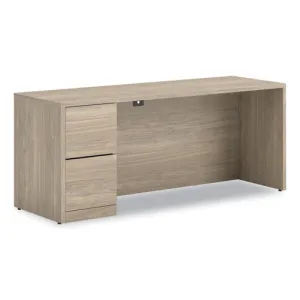 10500 Series Full-height Left Pedestal Credenza, 72" X 24" X 29.5", Kingswood Walnut