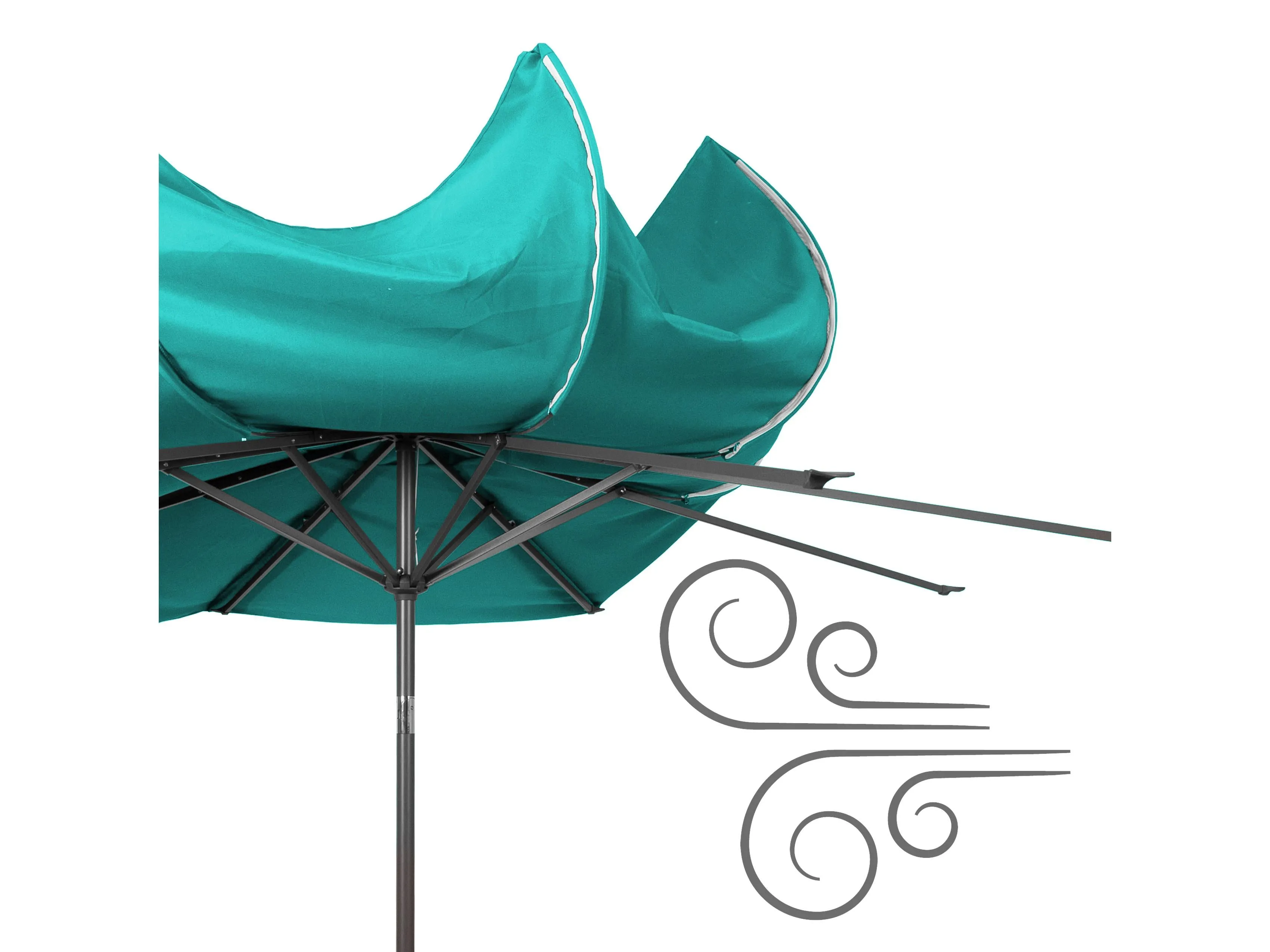 10ft Wind Resistant Turquoise Patio Umbrella