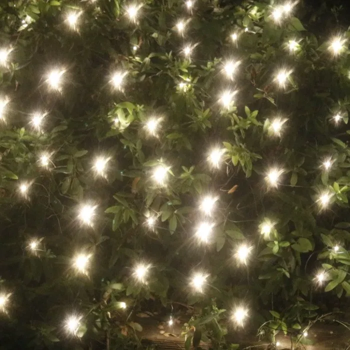 150-bulb Clear (White) Net Lights, Green Wire