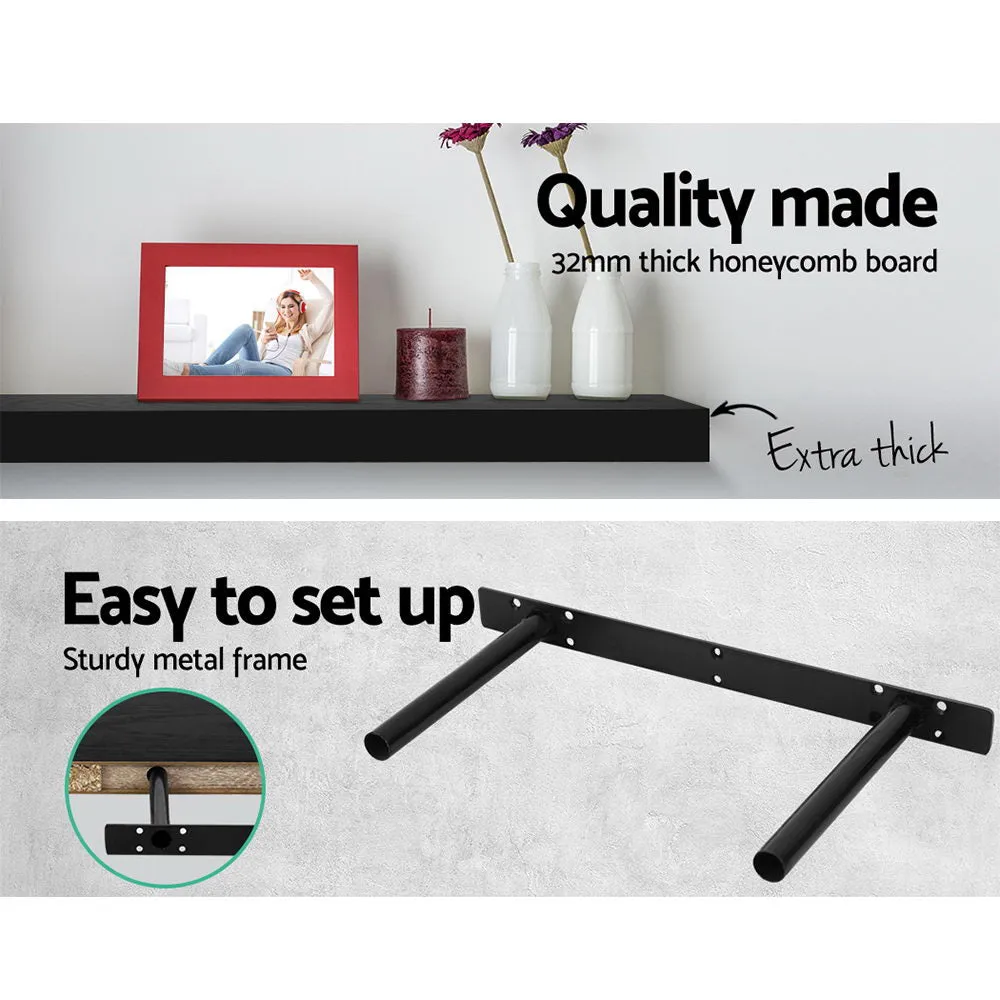 3-piece Floating Wall Shelves - Black