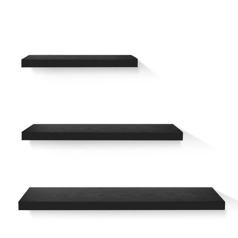 3-piece Floating Wall Shelves - Black