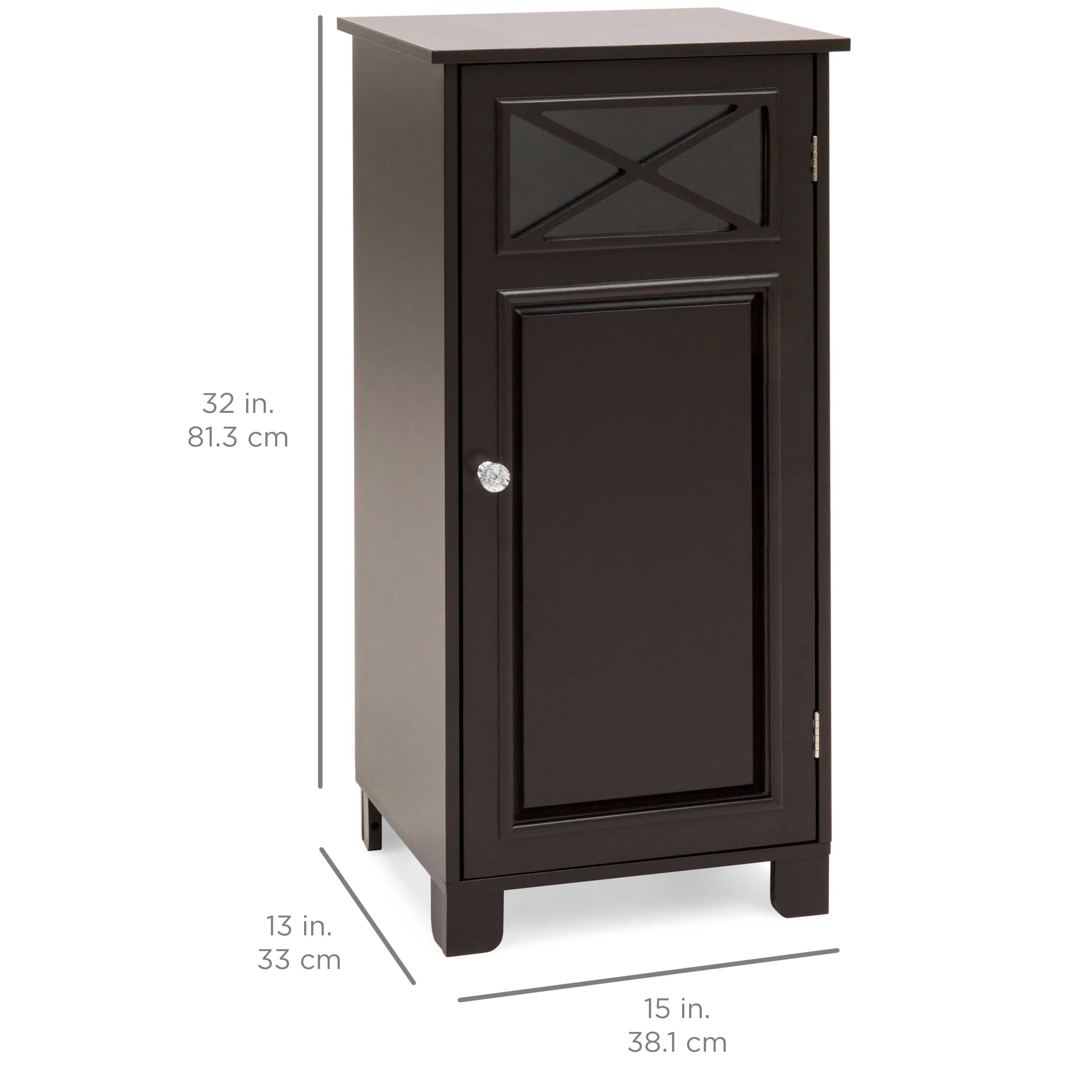 3-Tier Classic Wooden Floor Cabinet w/ Door