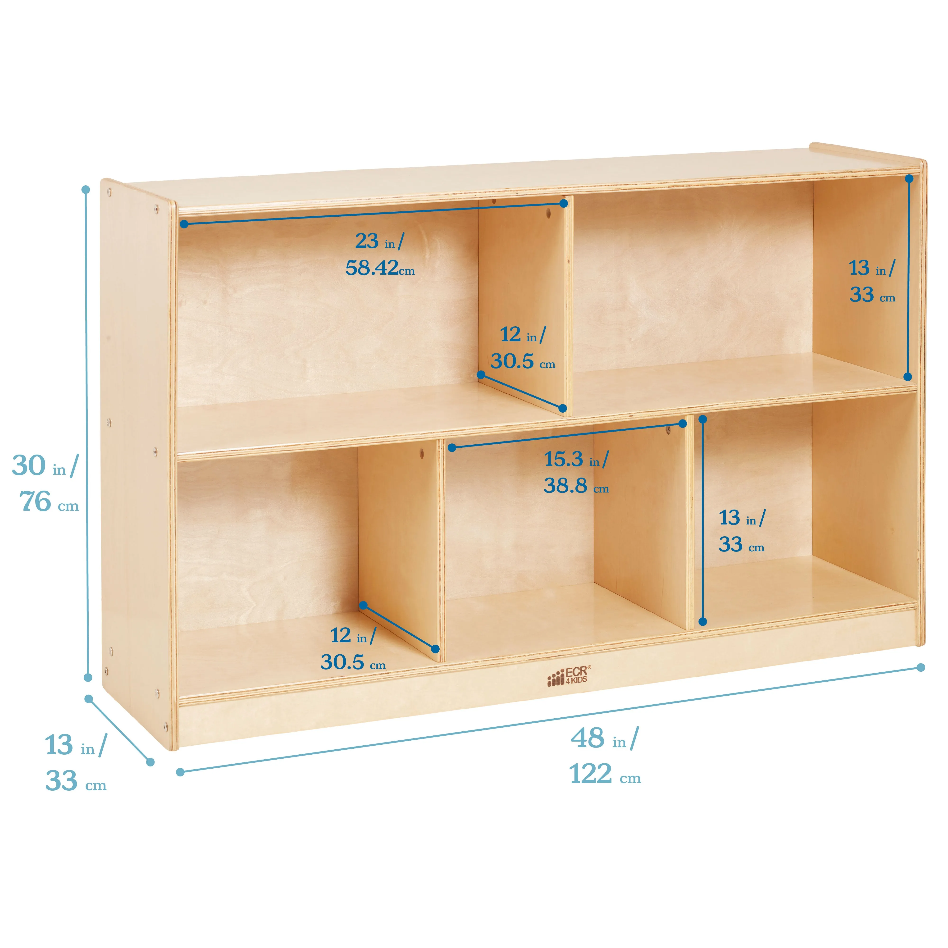 5-Compartment Mobile Storage Cabinet, 30in High