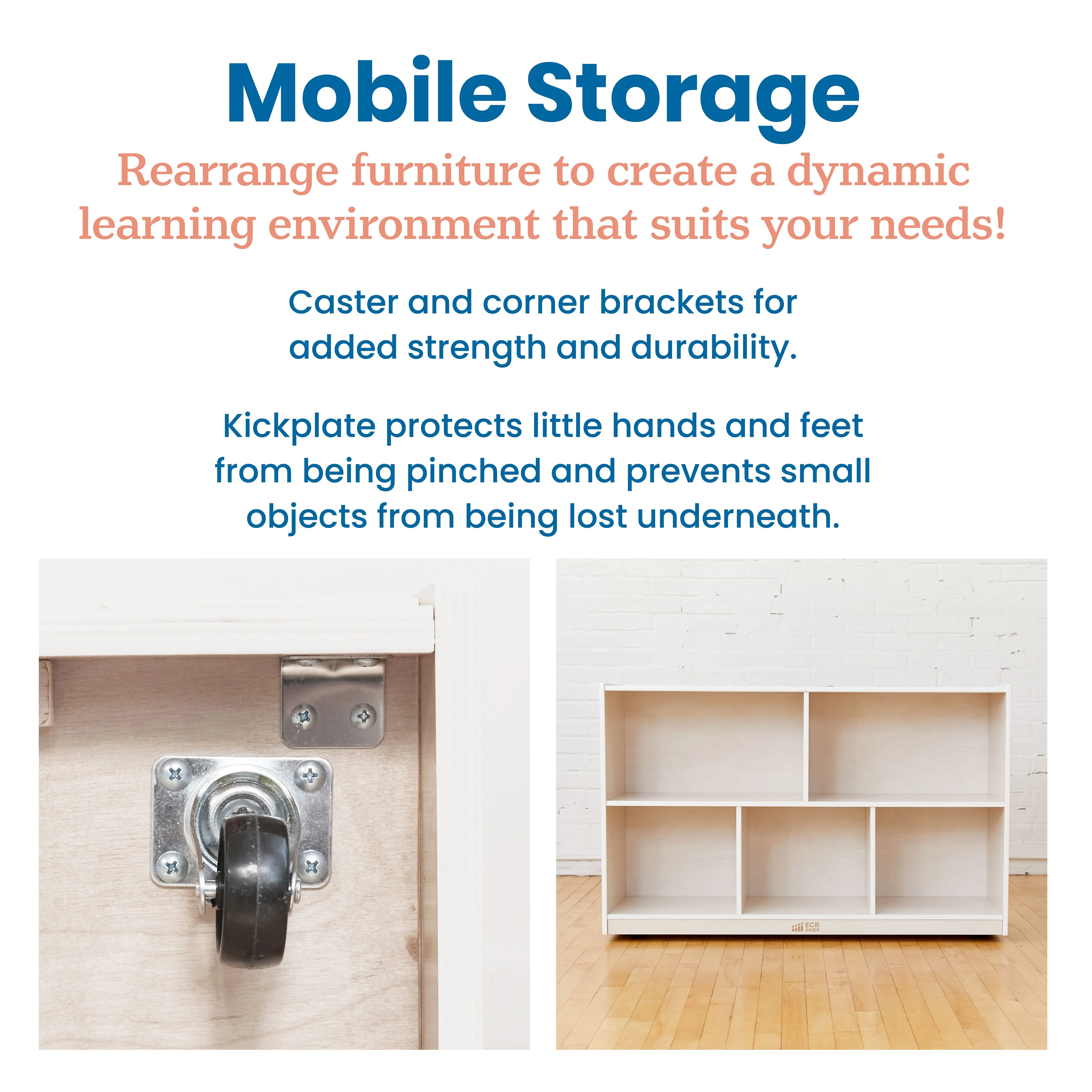 5-Compartment Mobile Storage Cabinet, 30in High