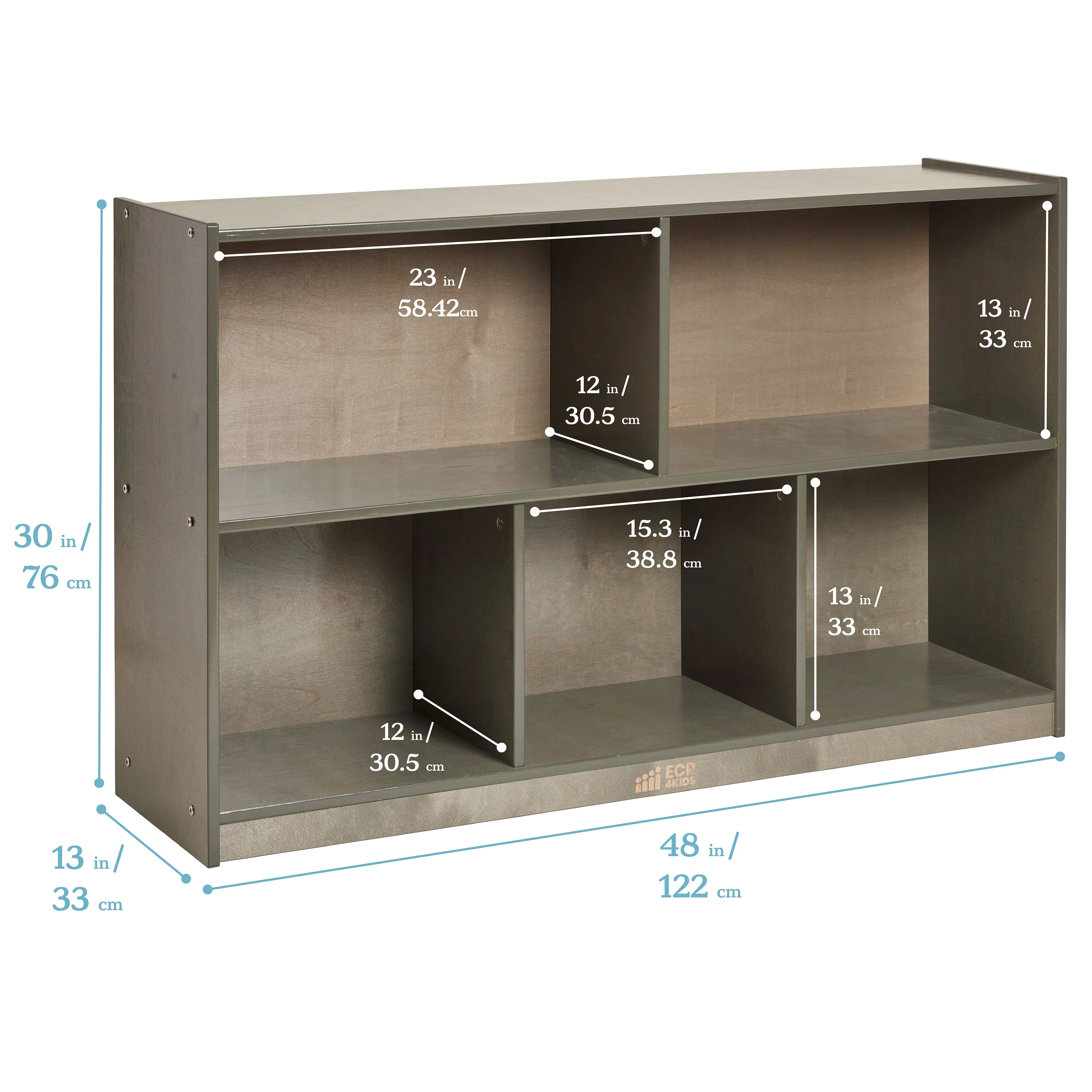 5-Compartment Mobile Storage Cabinet, 30in High