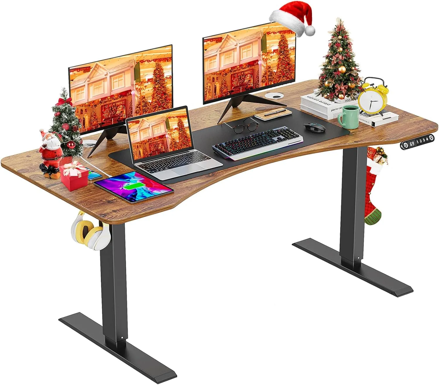 55 X 24 Inch Electric Standing Desk Adjustable Height, Sit-Stand Desk with Four Preset Heights