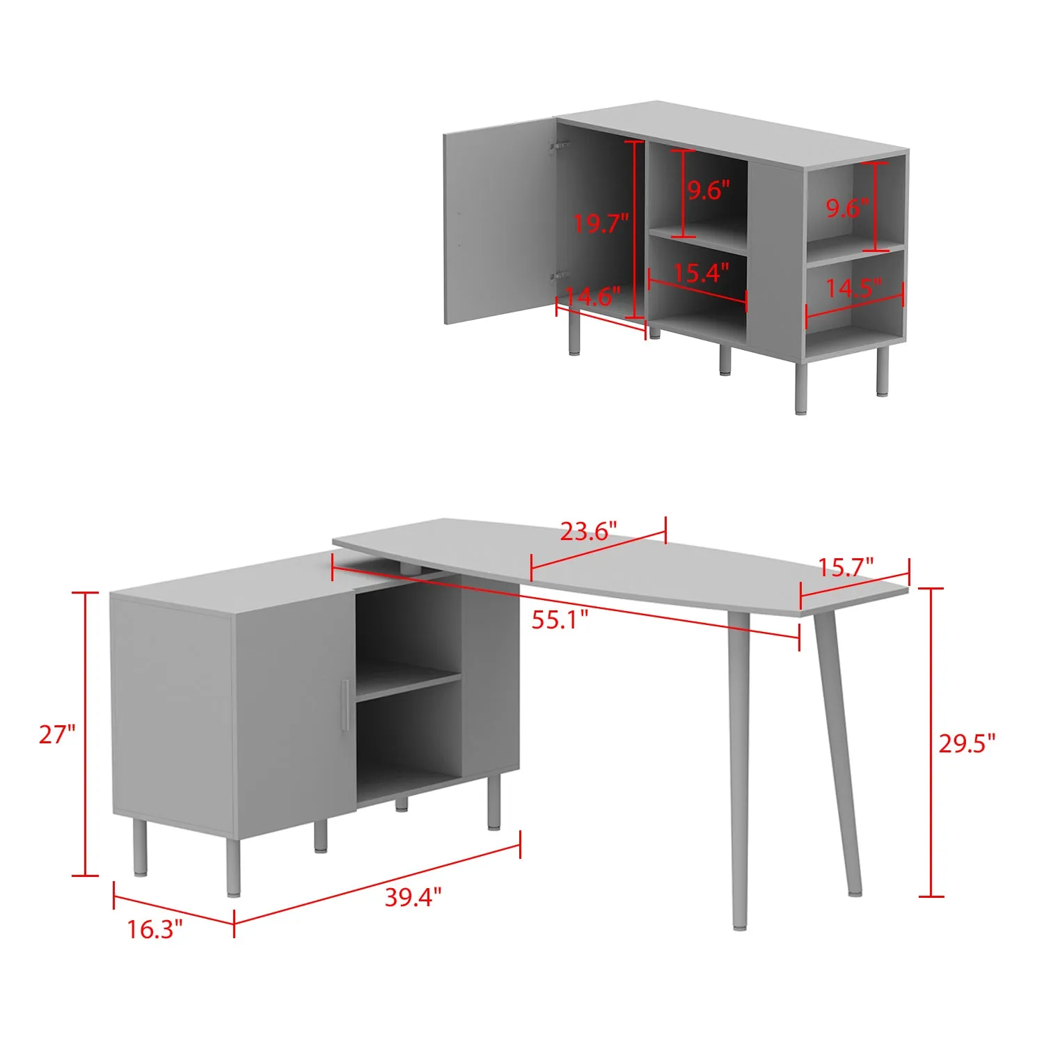 78.7'' Large Modern L-Shaped Desk