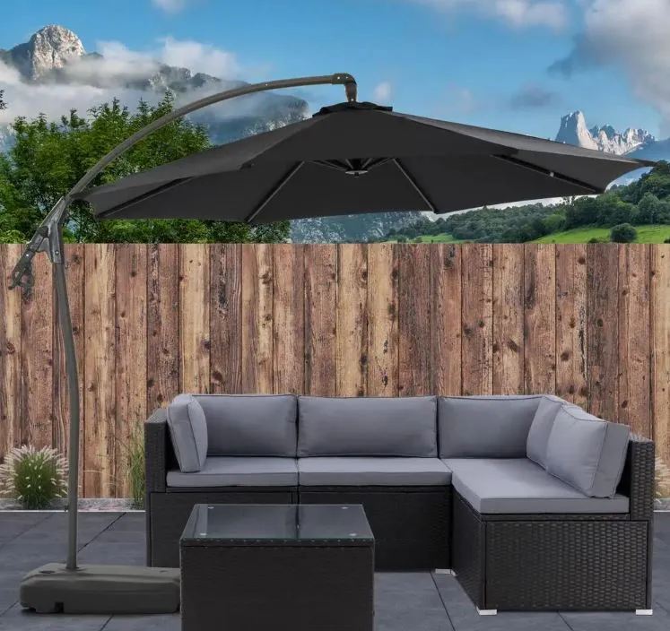 9.5' Cantilever Patio Umbrella with Water Base