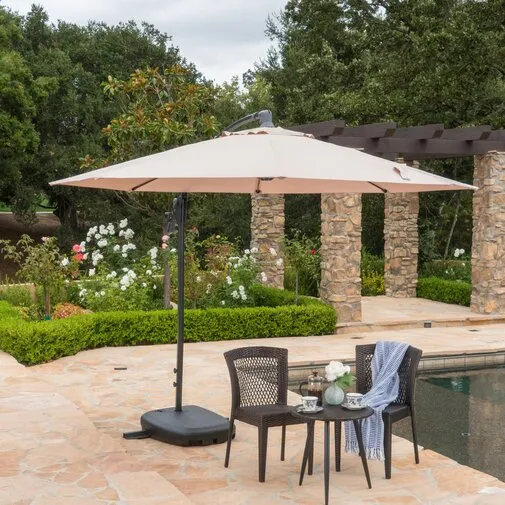 9.5' Cantilever Patio Umbrella with Water Base