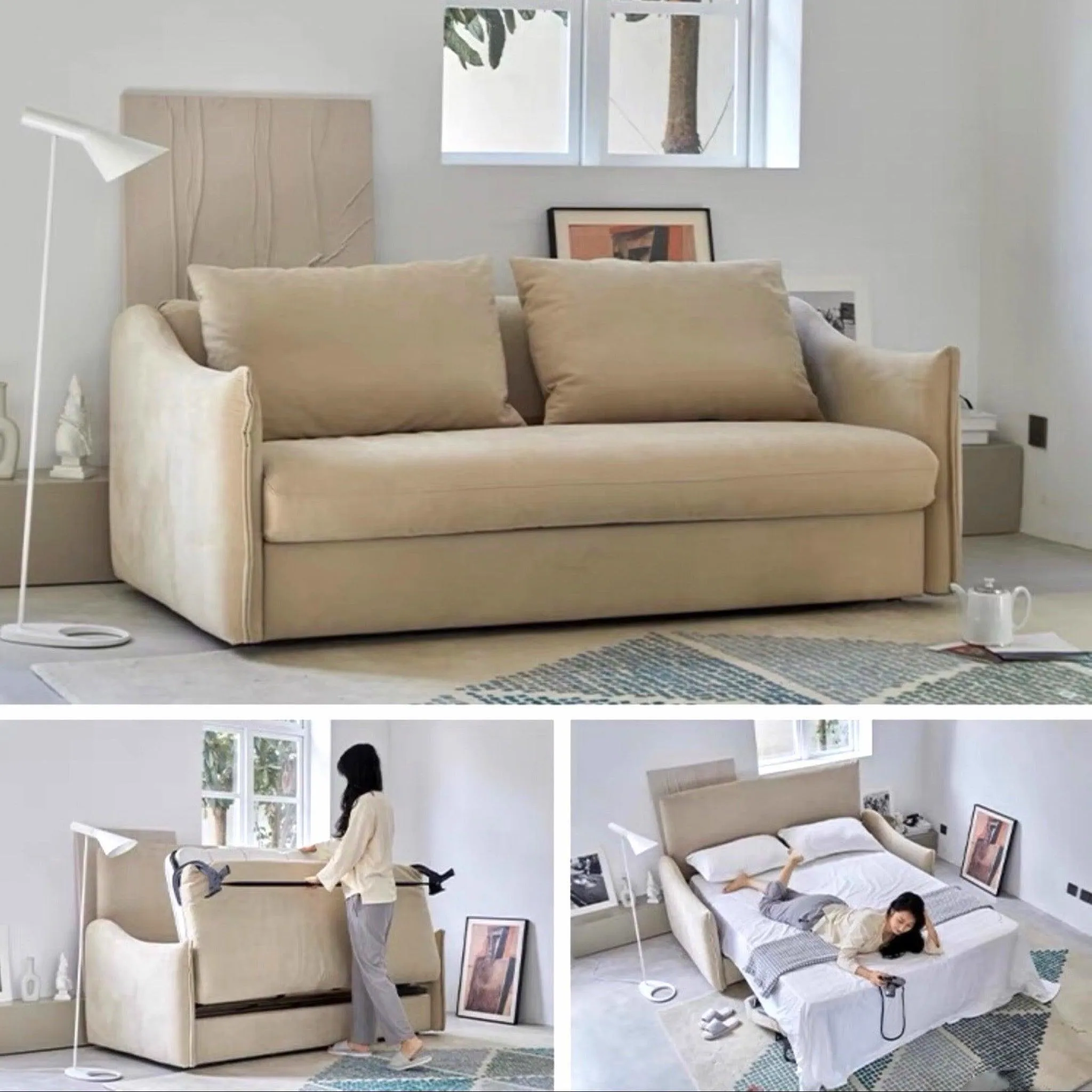 Acacia Foldable Sofa Bed with Mattress