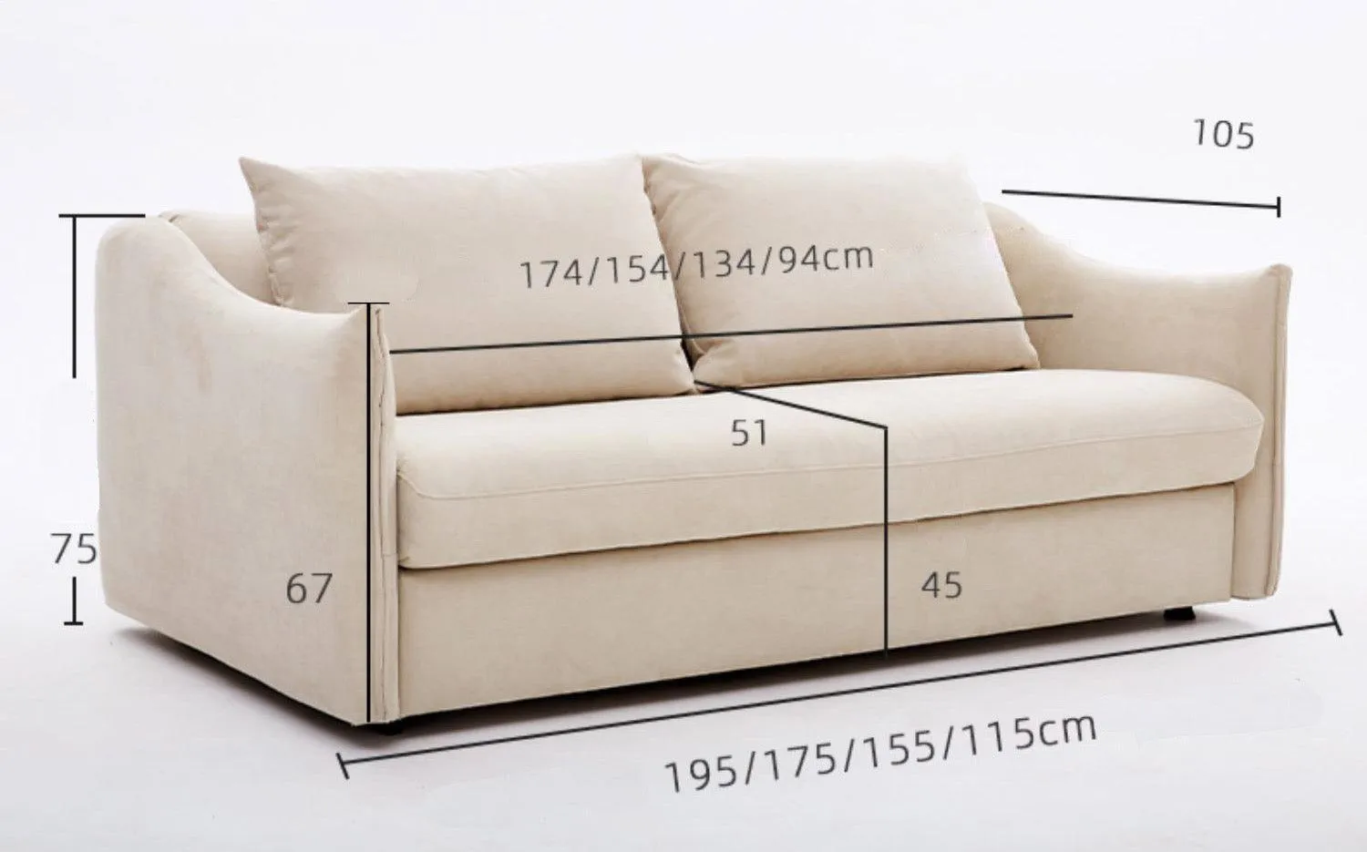 Acacia Foldable Sofa Bed with Mattress