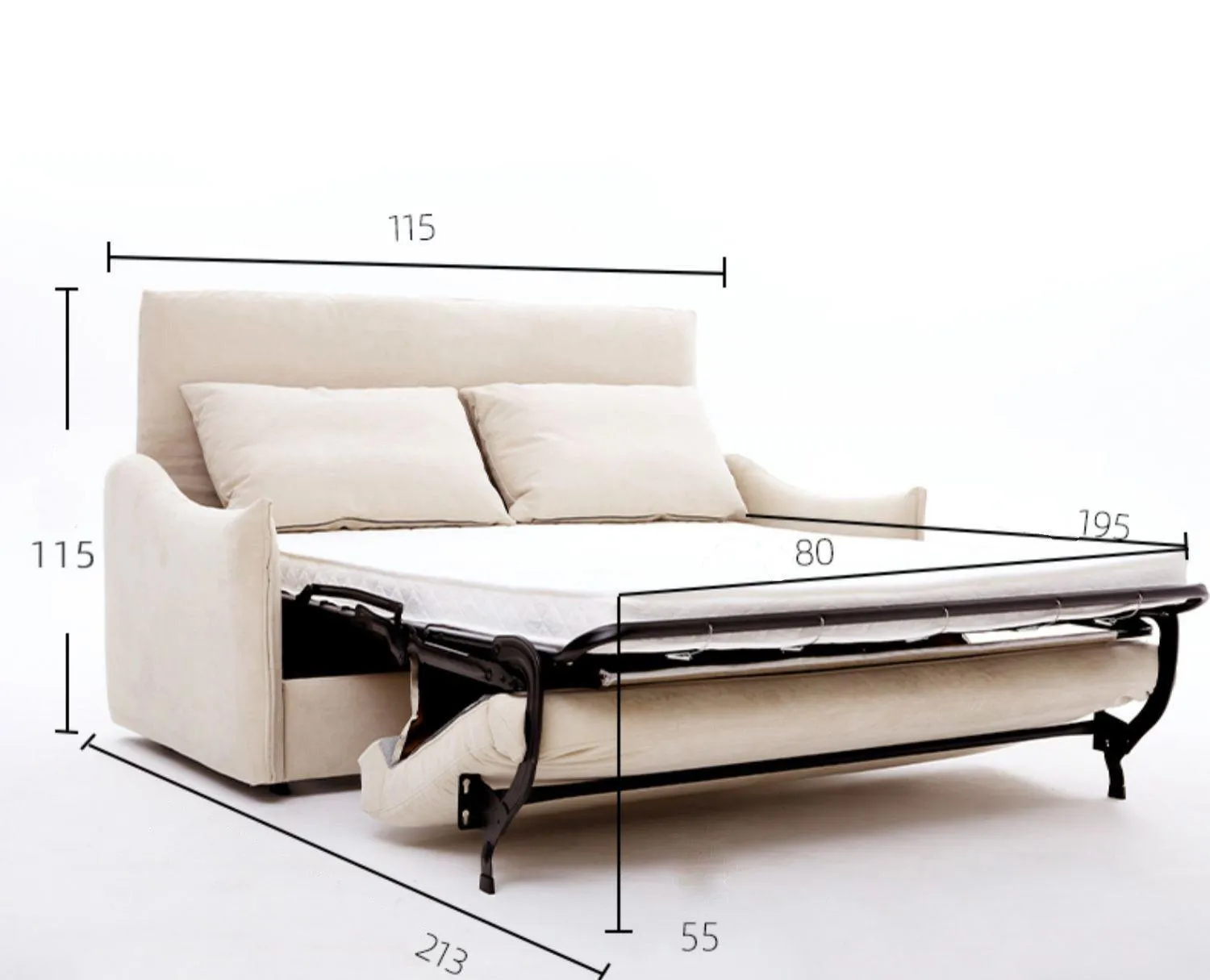 Acacia Foldable Sofa Bed with Mattress