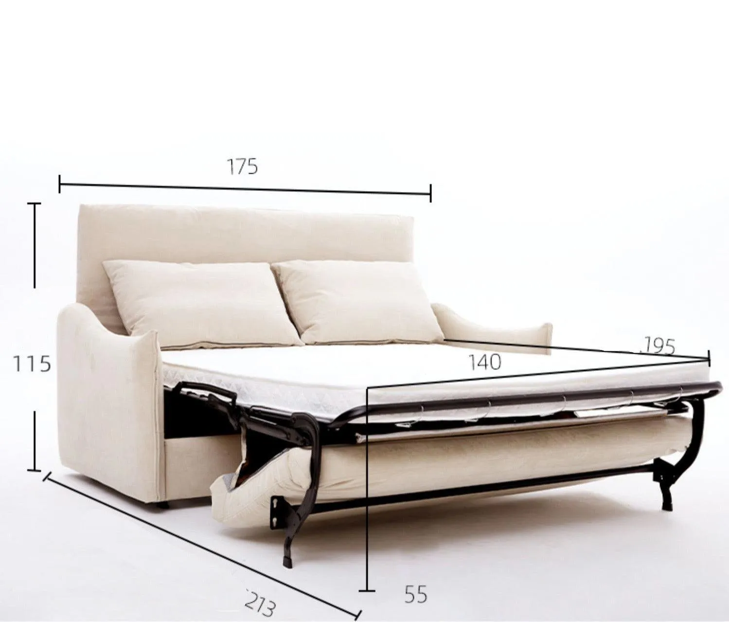 Acacia Foldable Sofa Bed with Mattress