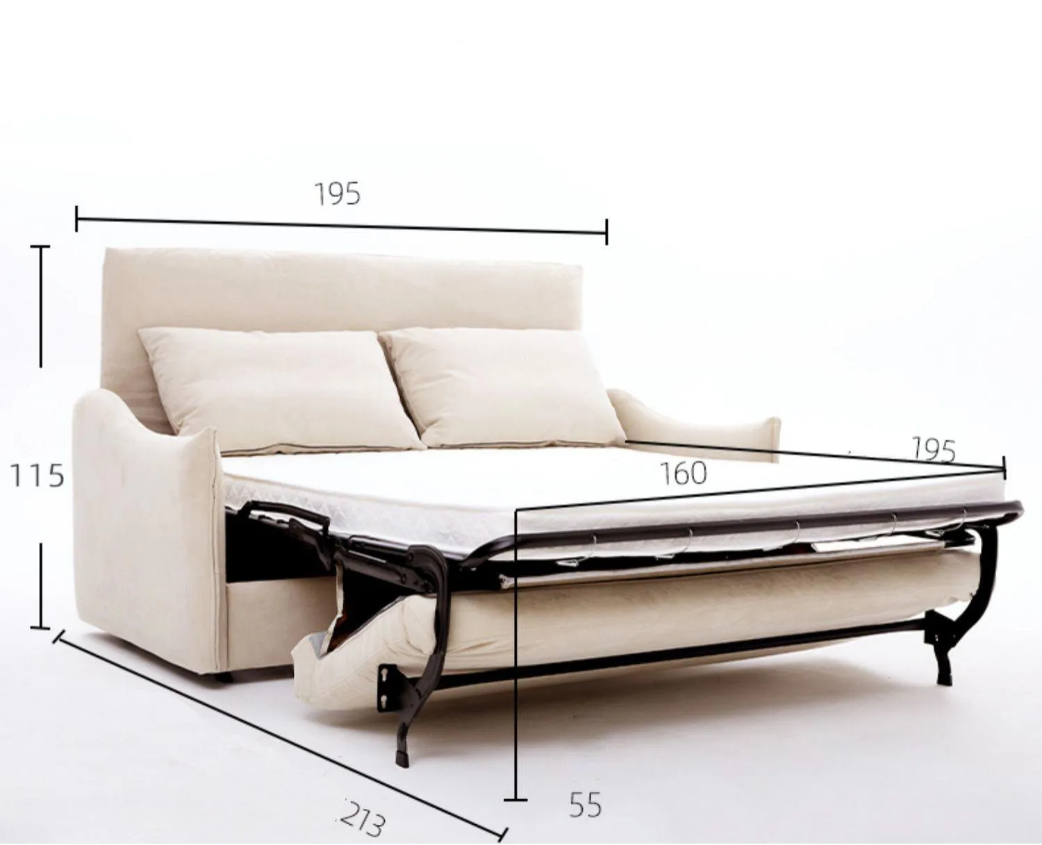 Acacia Foldable Sofa Bed with Mattress