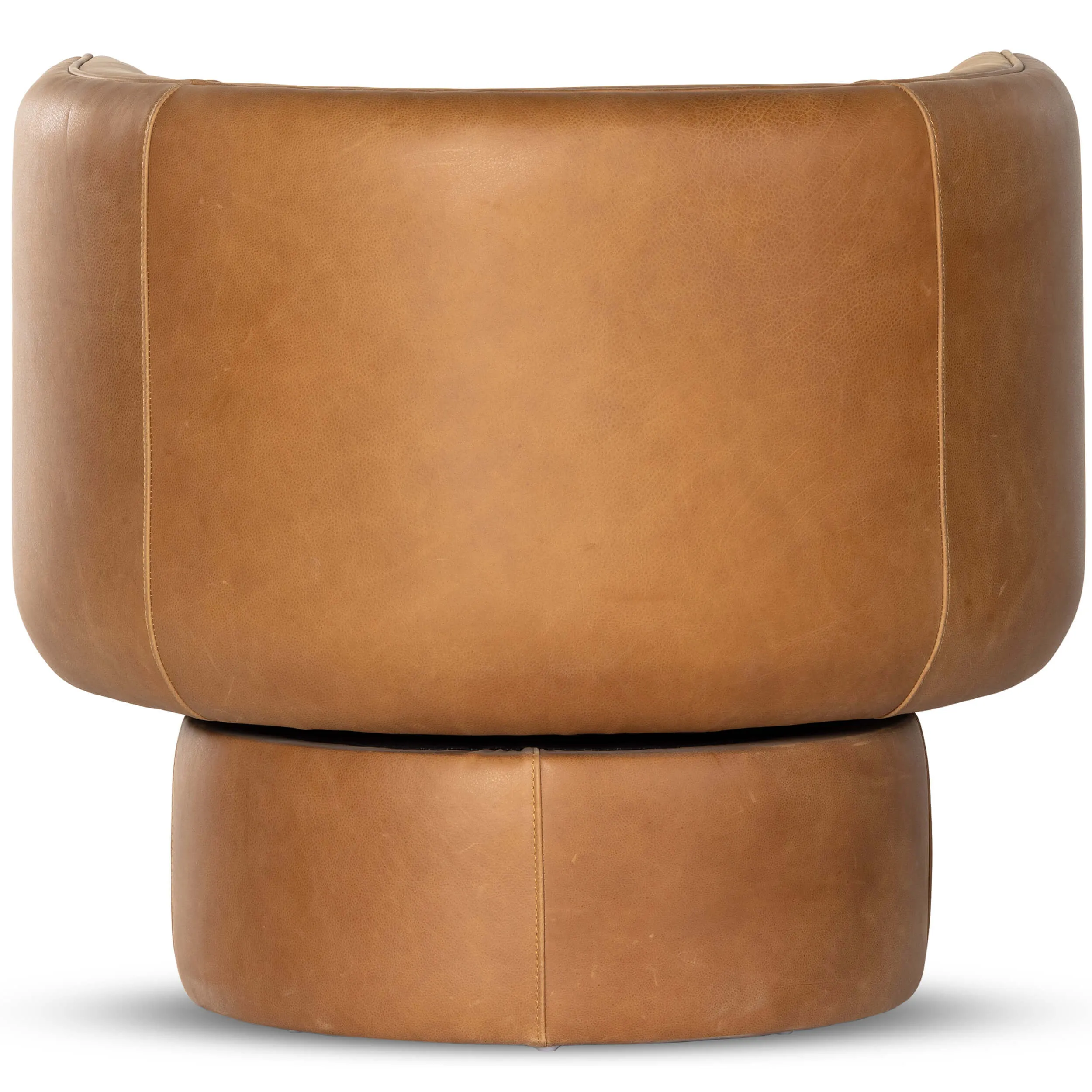 Adriel Leather Swivel Chair, Palermo Cognac