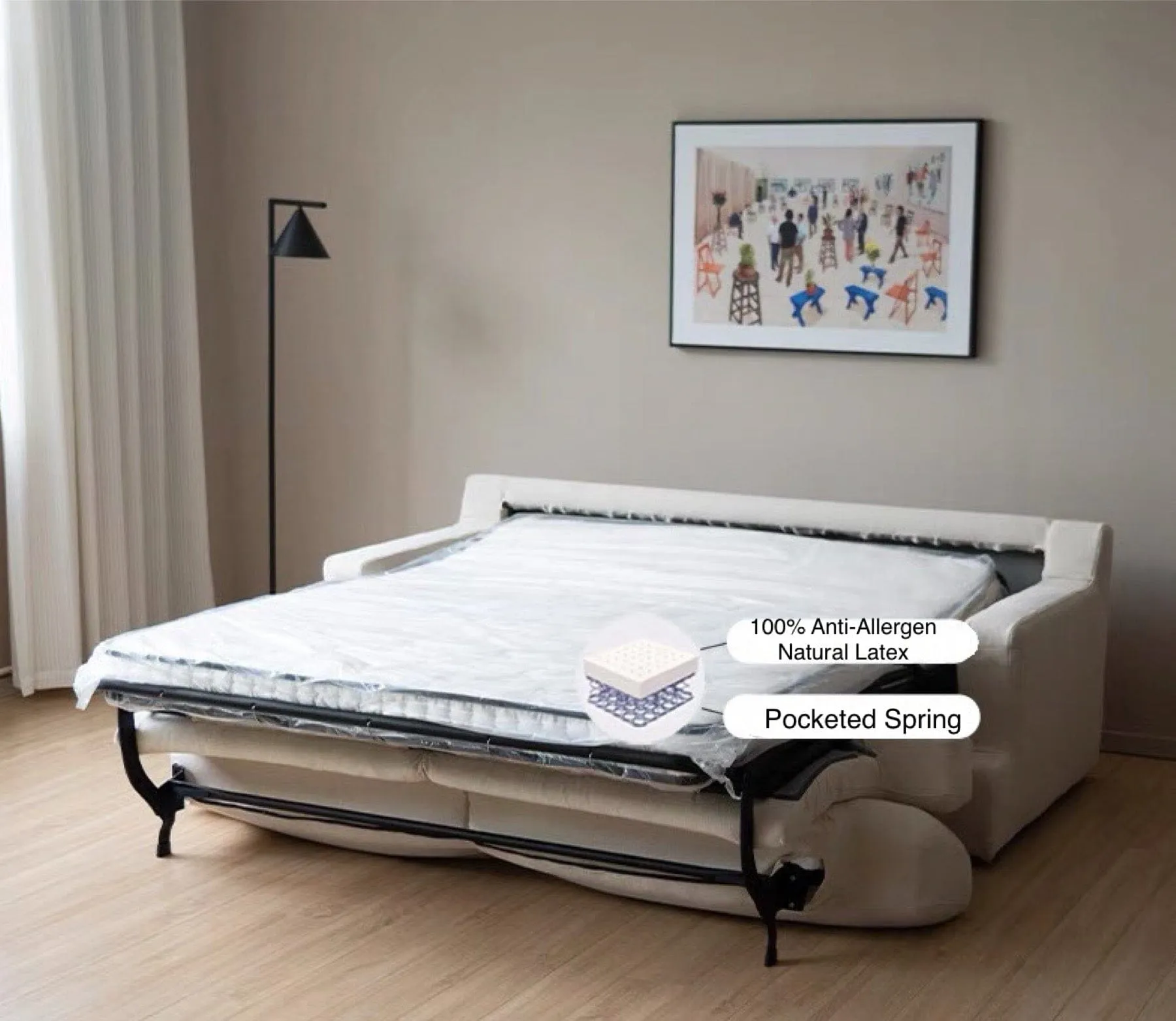 Akila Foldable Sofa Bed with Mattress