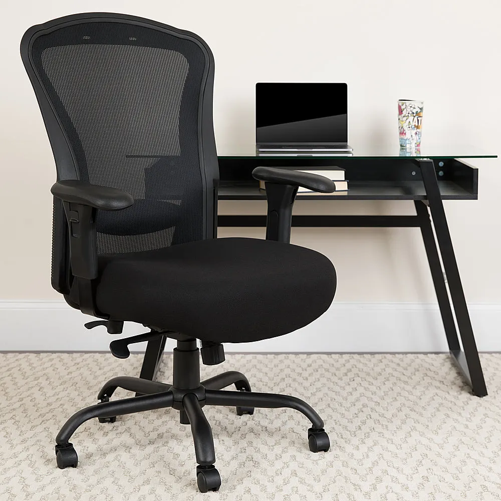 Alamont Home - Hercules Contemporary Mesh 24/7 Big & Tall Swivel Office Chair with Arms - Black