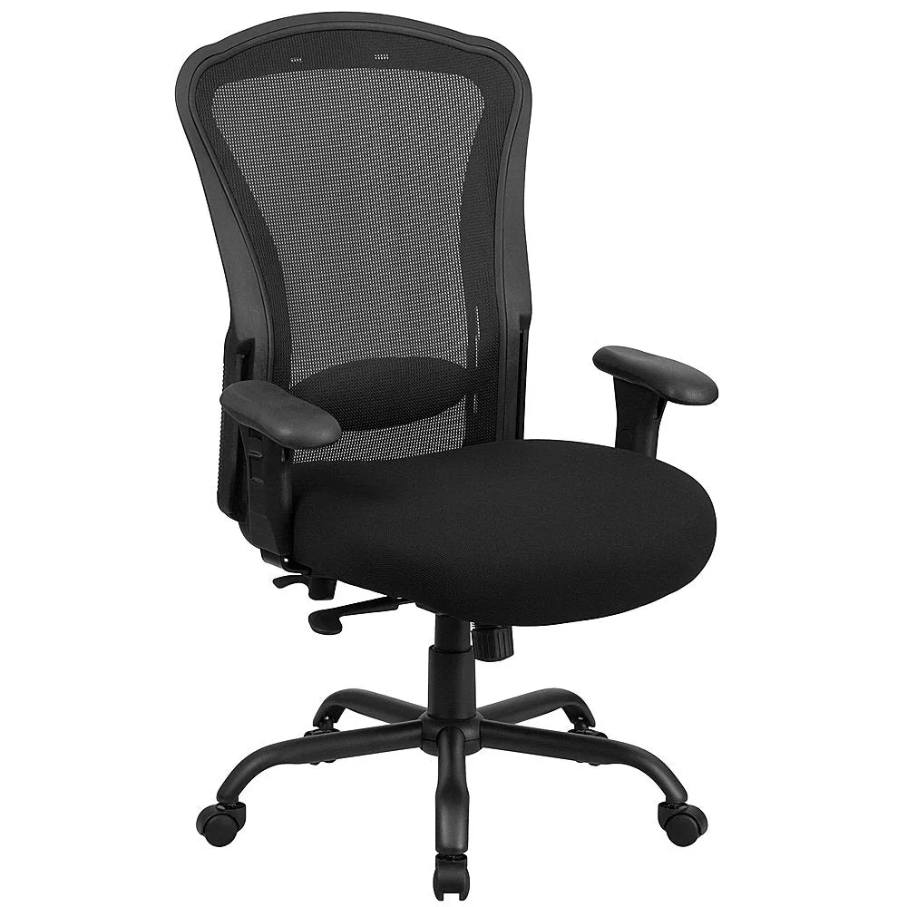 Alamont Home - Hercules Contemporary Mesh 24/7 Big & Tall Swivel Office Chair with Arms - Black