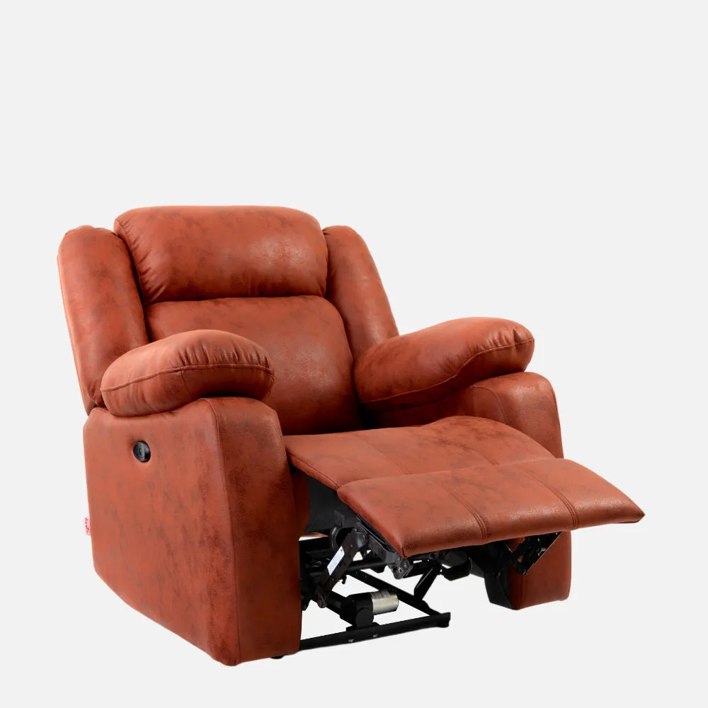 Avalon Motorized Electric Powered Desert Orange Suede Recliner