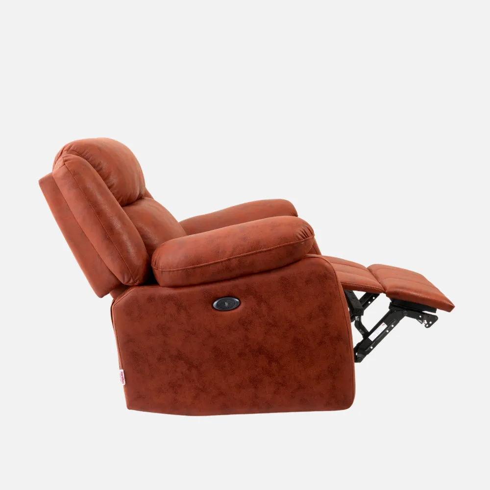 Avalon Motorized Electric Powered Desert Orange Suede Recliner