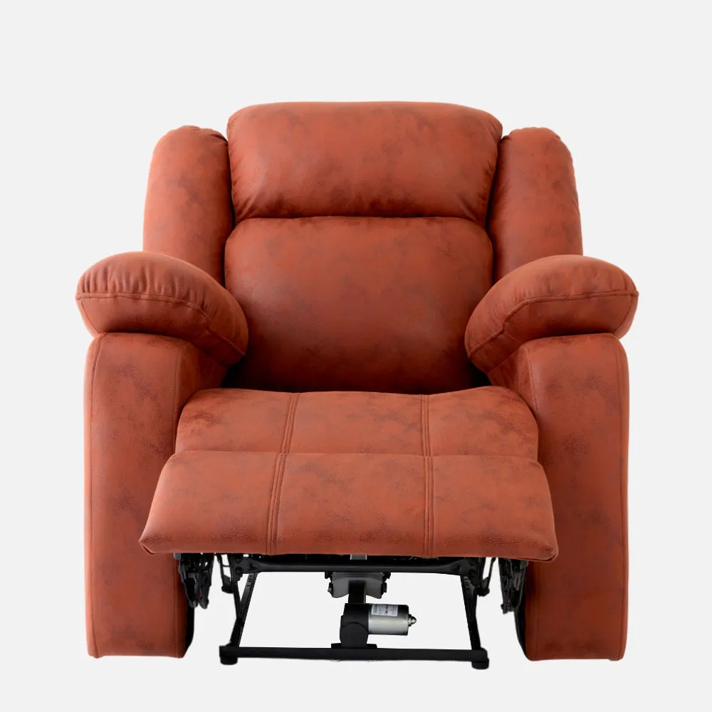 Avalon Motorized Electric Powered Desert Orange Suede Recliner