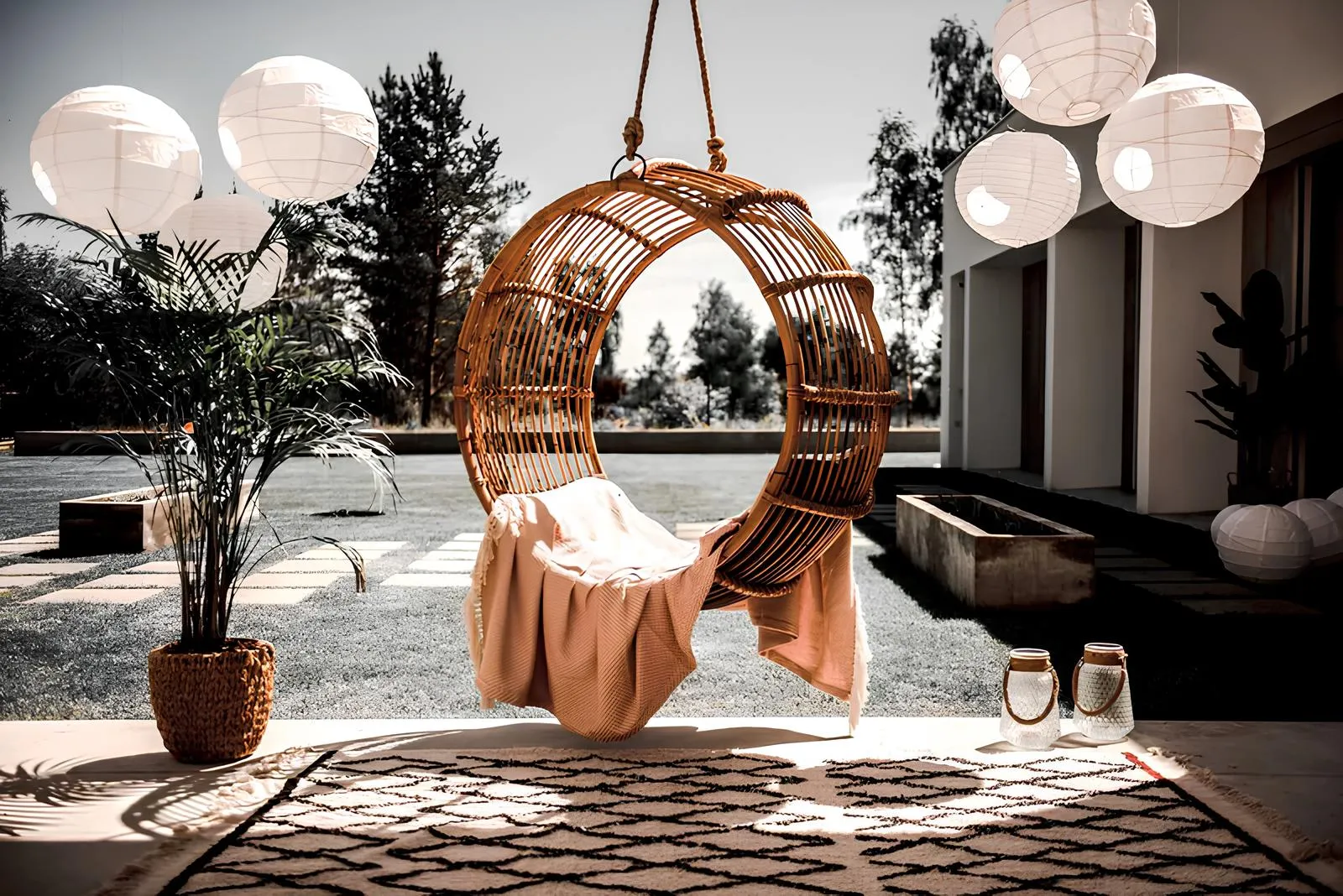 Bamboo Swing Chairs for Outdoor | Cane swing chairs - Anaisha