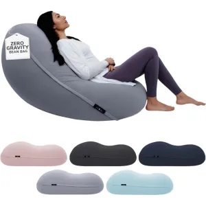 Bean Bag Chairs for Adults, Gray – Zero-Gravity Beanbag Chair for Stress, Comfort & All Day Deep Relaxation – Ultra Soft Erg