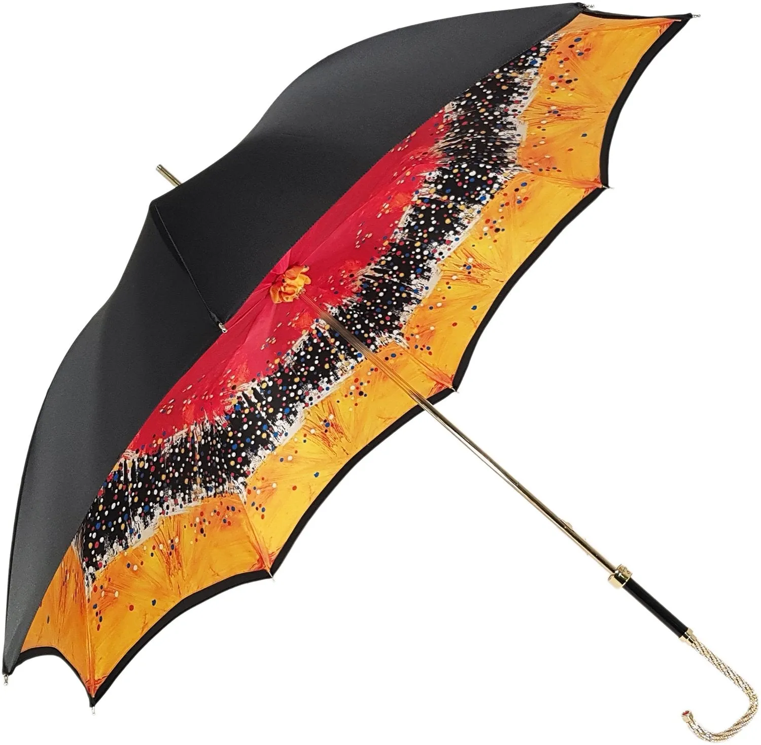 Beautiful Double Canopy Umbrella in a Parti-Coloured Design