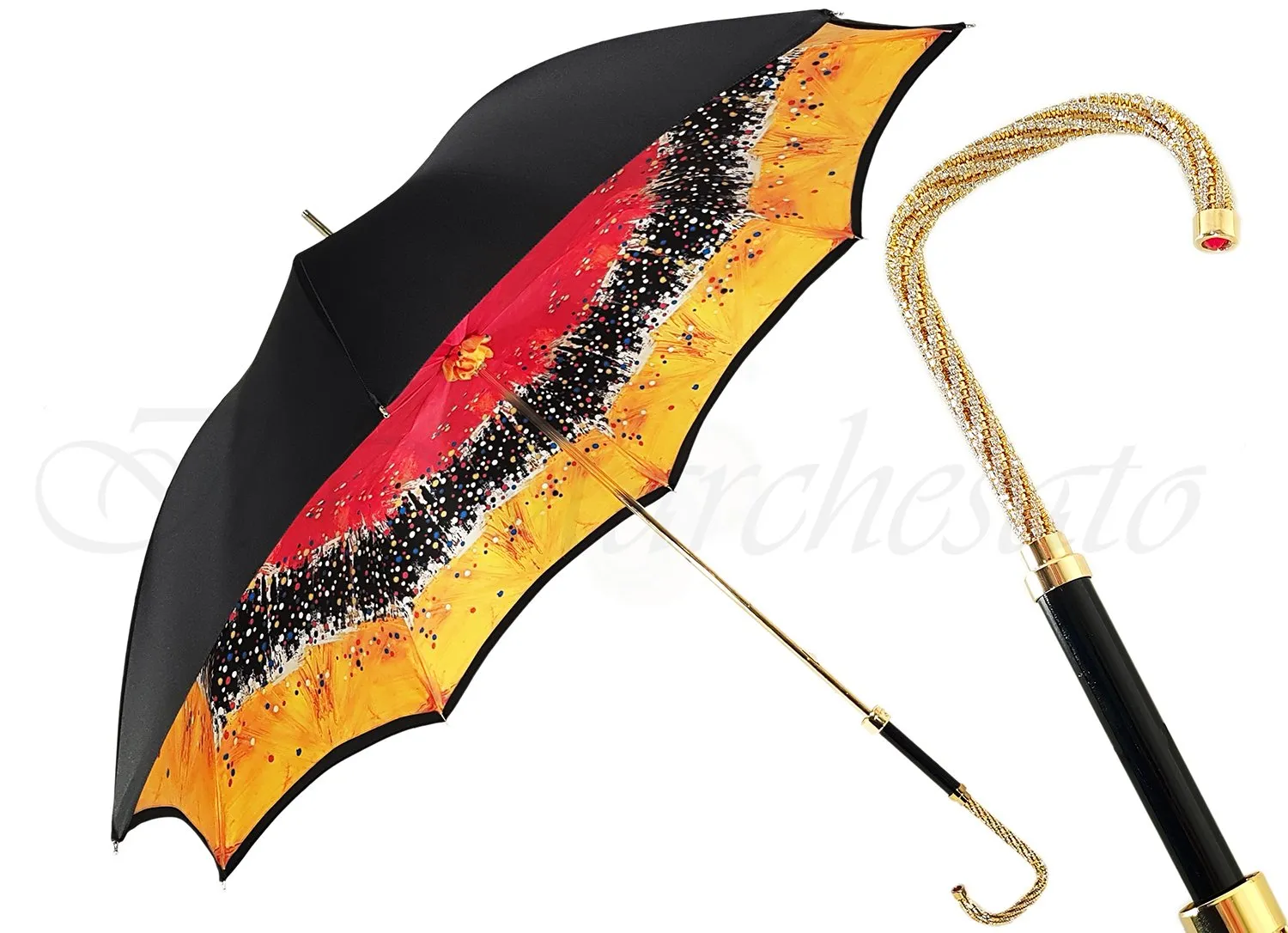 Beautiful Double Canopy Umbrella in a Parti-Coloured Design