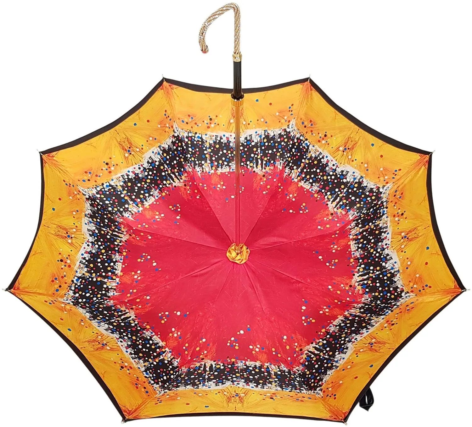 Beautiful Double Canopy Umbrella in a Parti-Coloured Design