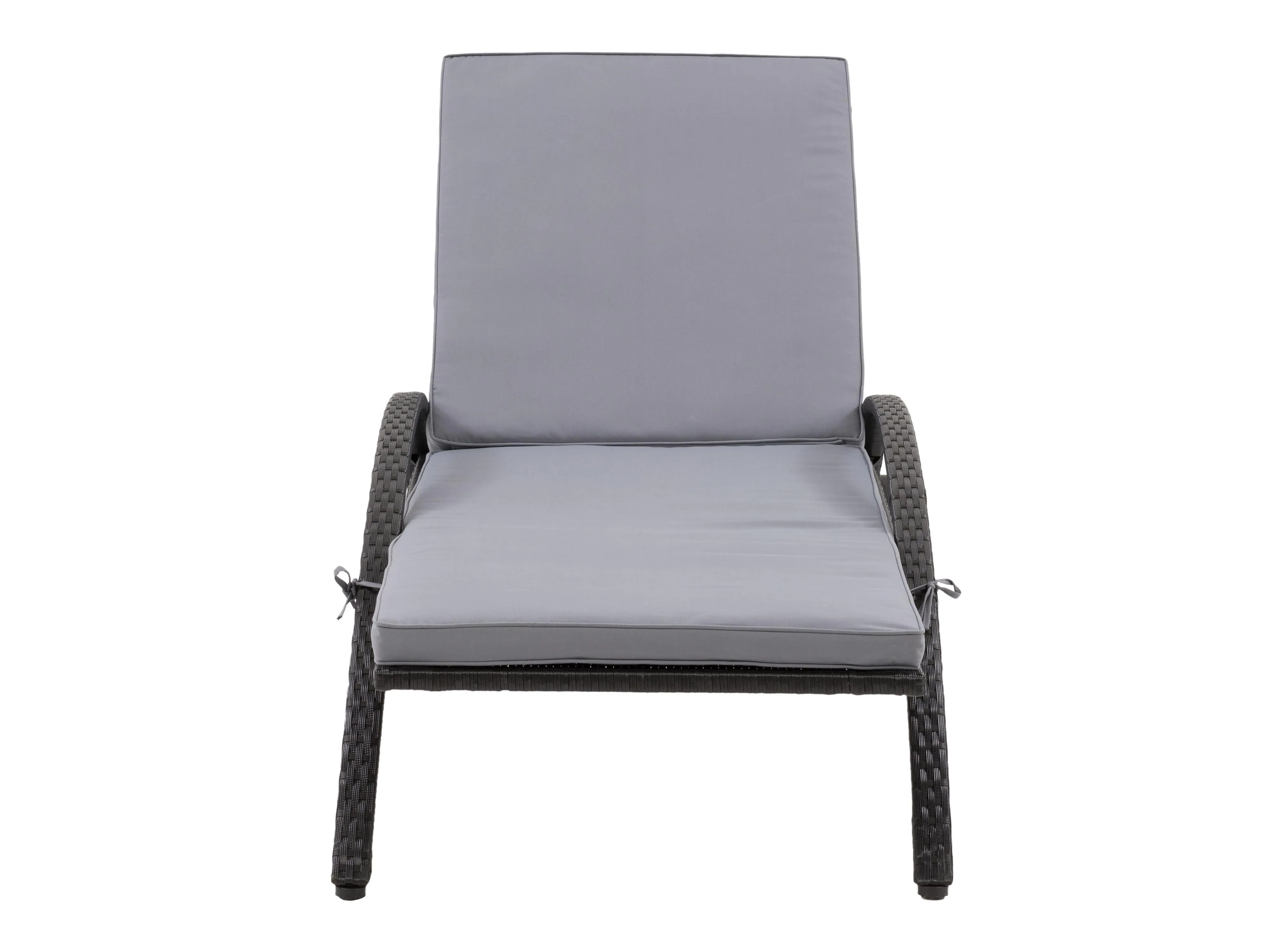 Black and Grey Outdoor Wicker Lounge Chair