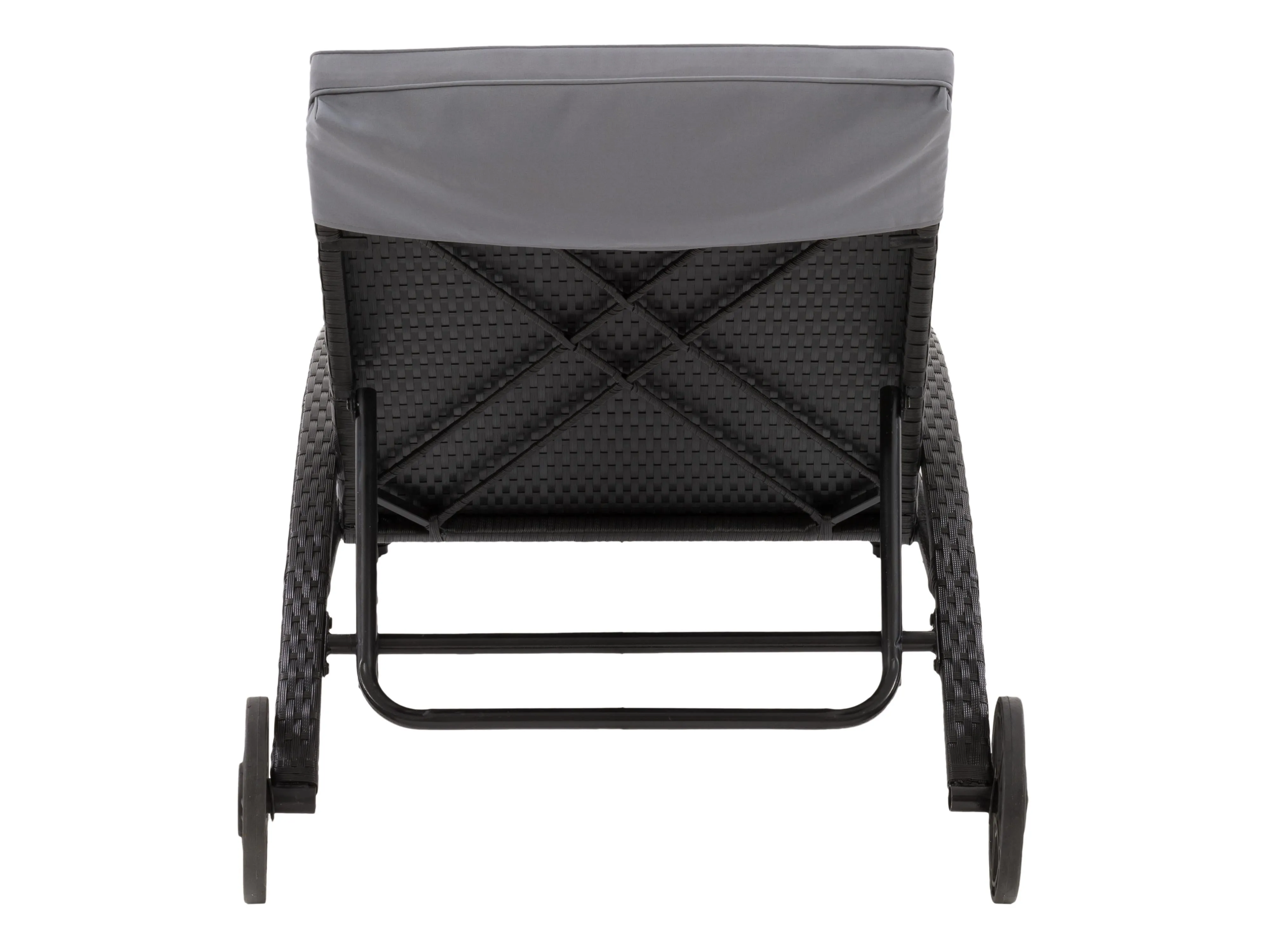 Black and Grey Outdoor Wicker Lounge Chair