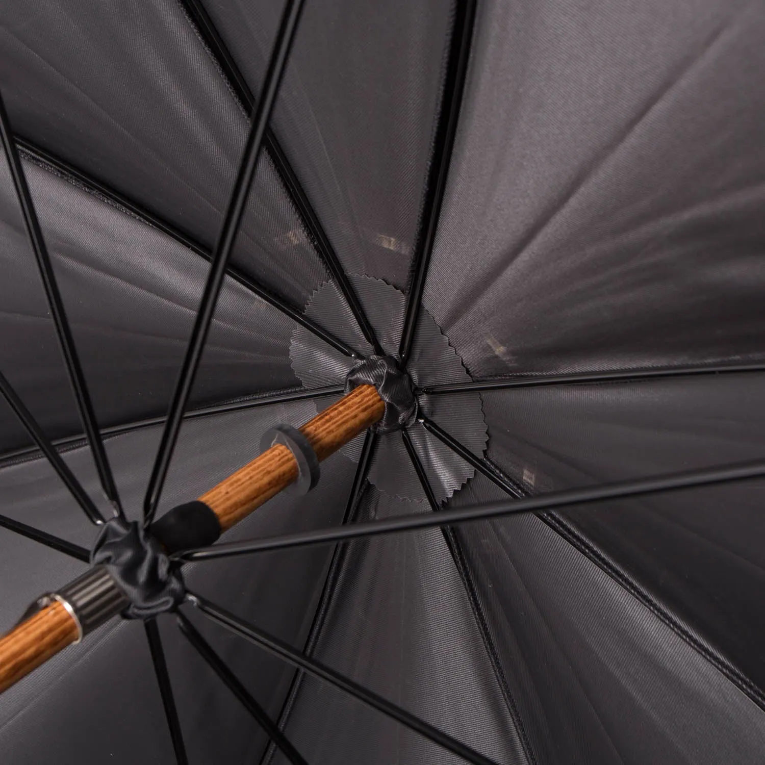 Black Doorman Umbrella with Malacca Handle