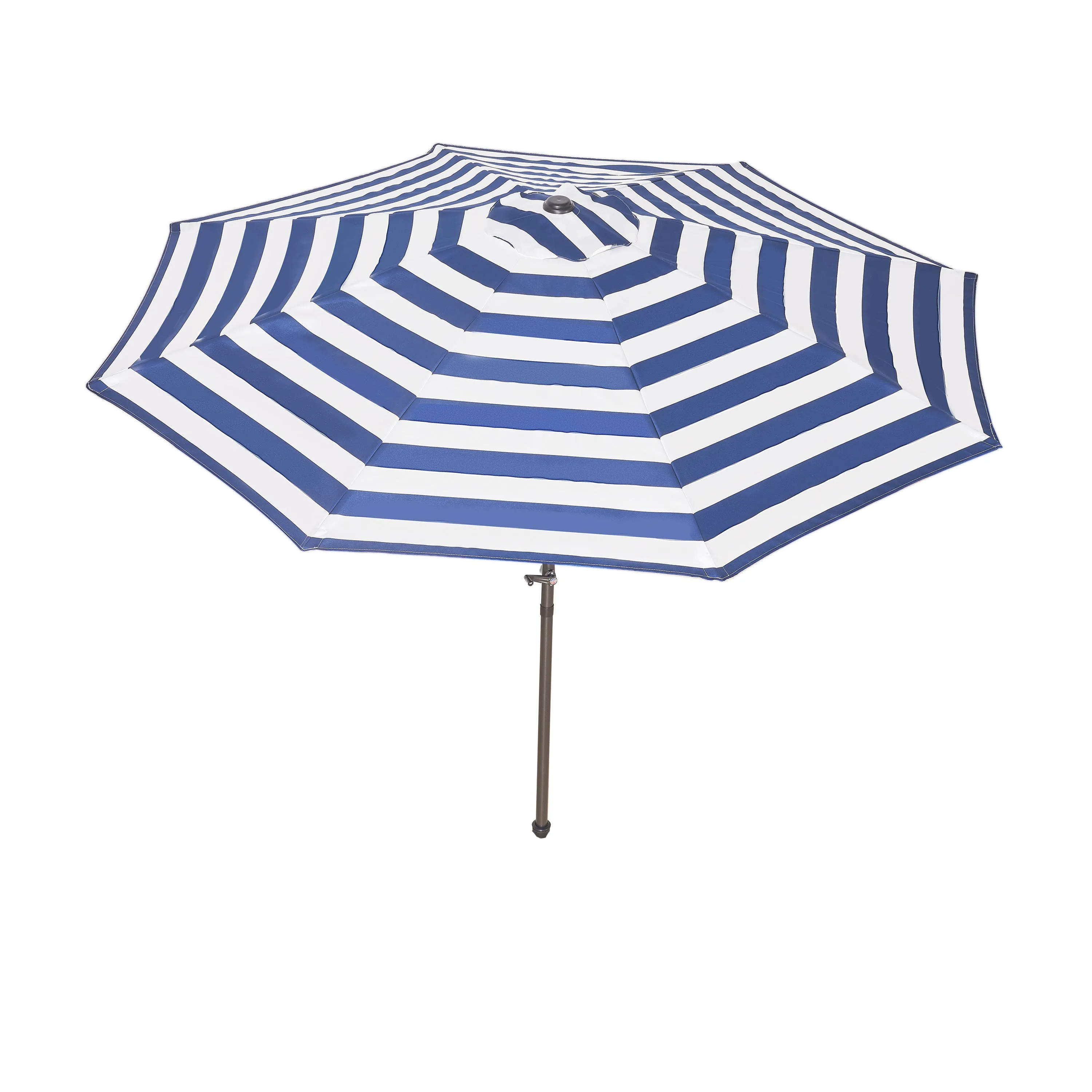 Bliss Outdoors UMB-201BS Patio Umbrella w/ Aluminum Pole & Push Button Tilt | 9-Foot Canopy | Color Fade & Water Resistant | 1.5-in. Pole Diameter (Blue Stripes)