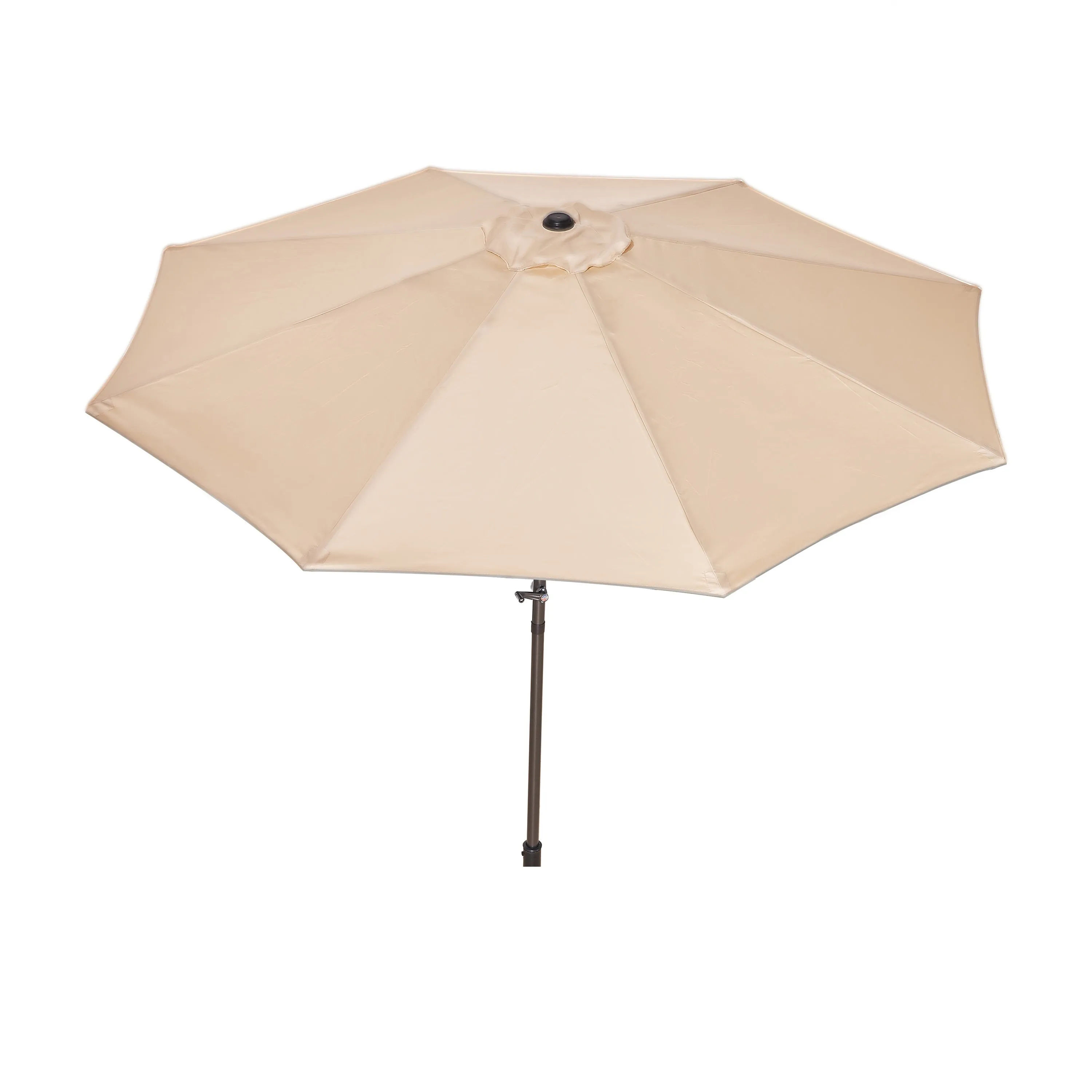 Bliss Outdoors UMB-201SD Patio Umbrella w/ Aluminum Pole & Push Button Tilt | 9-Foot Canopy | Color Fade & Water Resistant | 1.5-in. Pole Diameter (Tan)