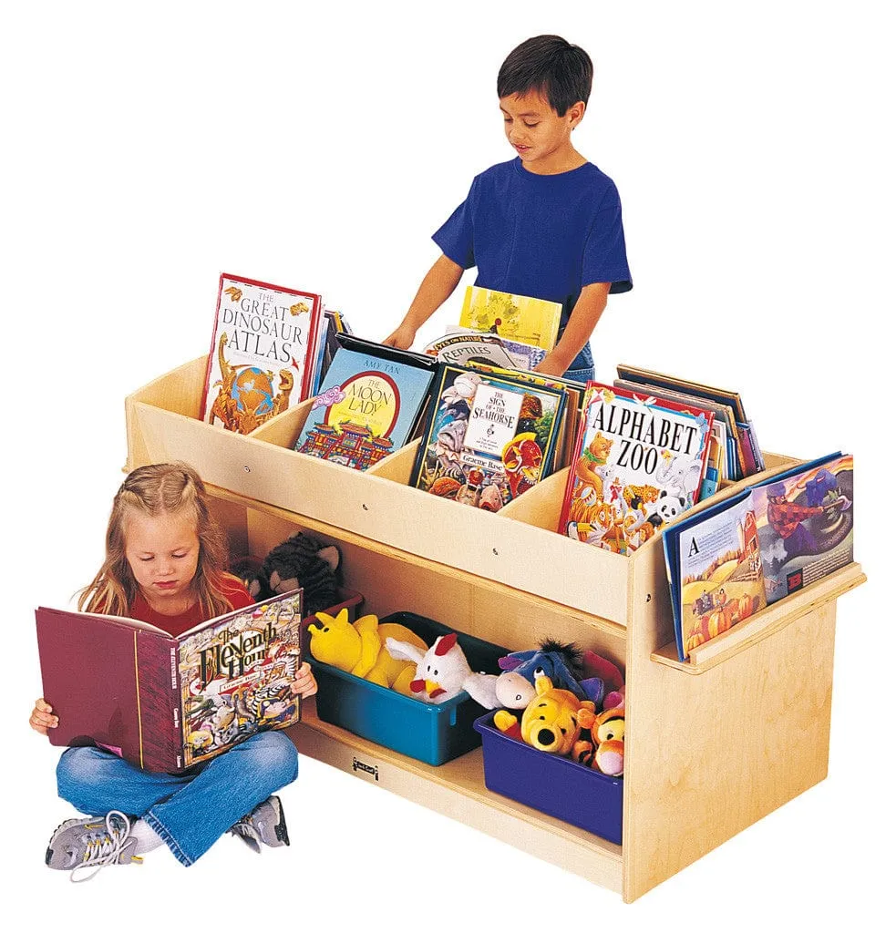 BOOK BROWSER MOBILE CART WITH EXTRA STORAGE BY JONTI-CRAFT