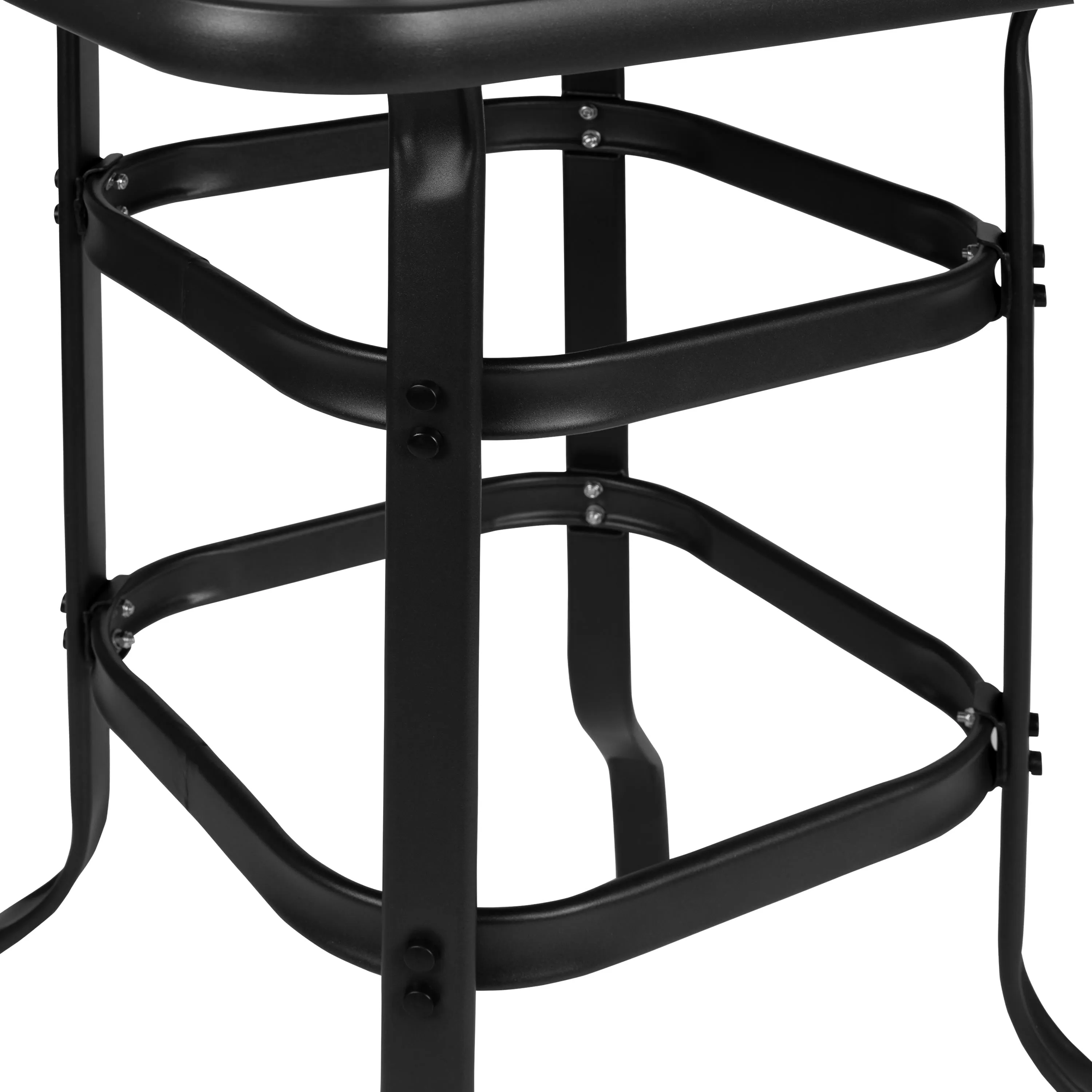 Brazos Outdoor Dining Set - 2-Person Bistro Set - Outdoor Glass Bar Table with All-Weather Patio Stools