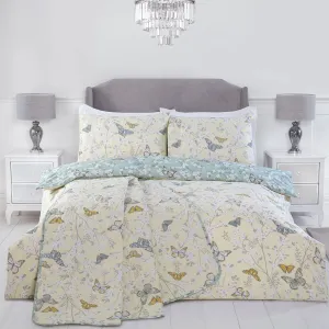 Butterfly Lemon Reversible Duvet Set