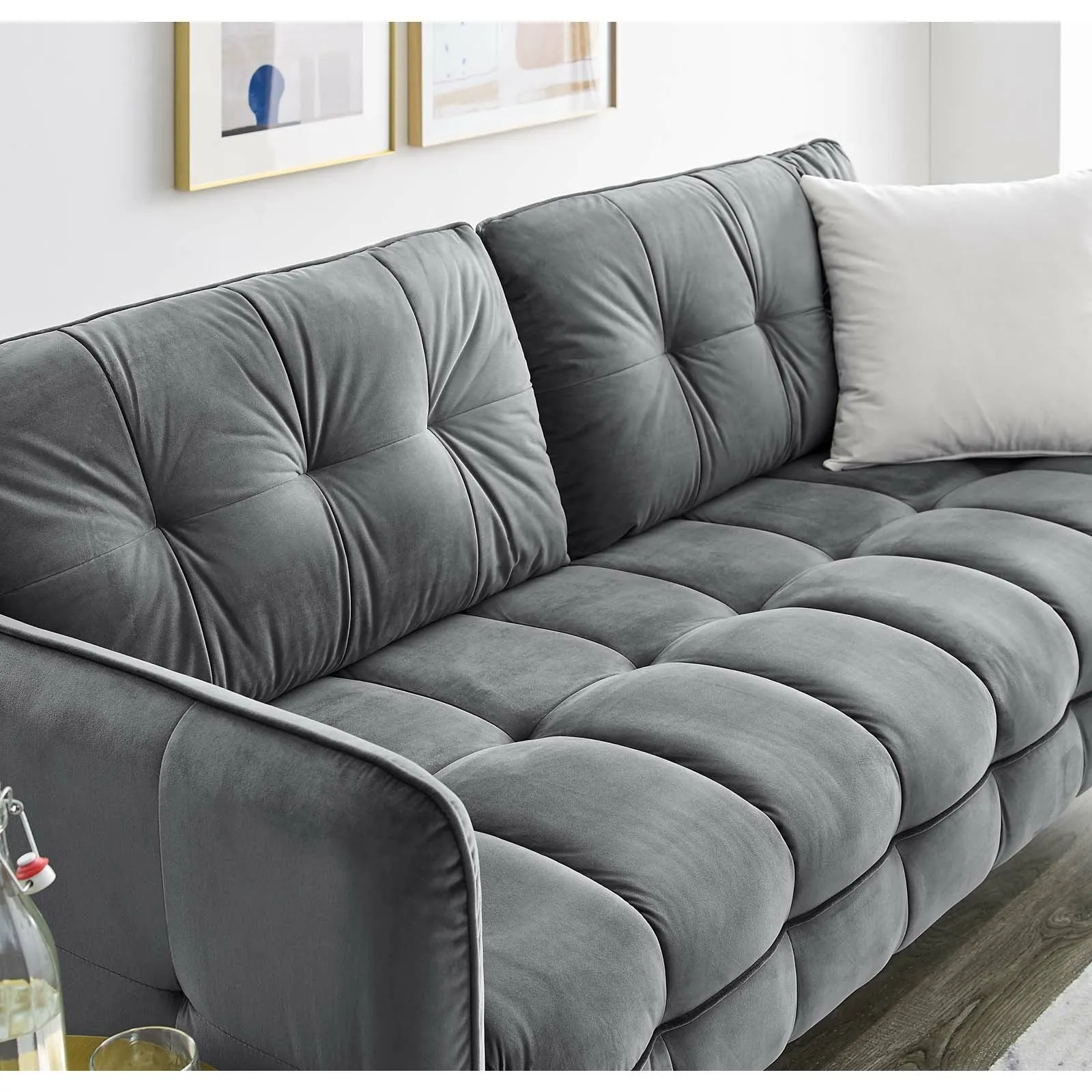 Cameron Tufted Performance Velvet Sofa