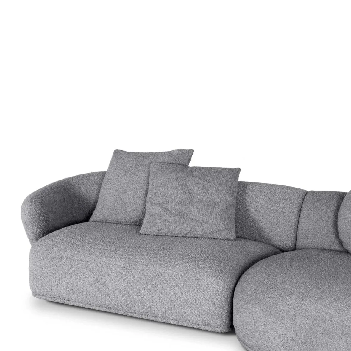 Carlison Performance Boucle Sectional Round Chaise Curve Sofa