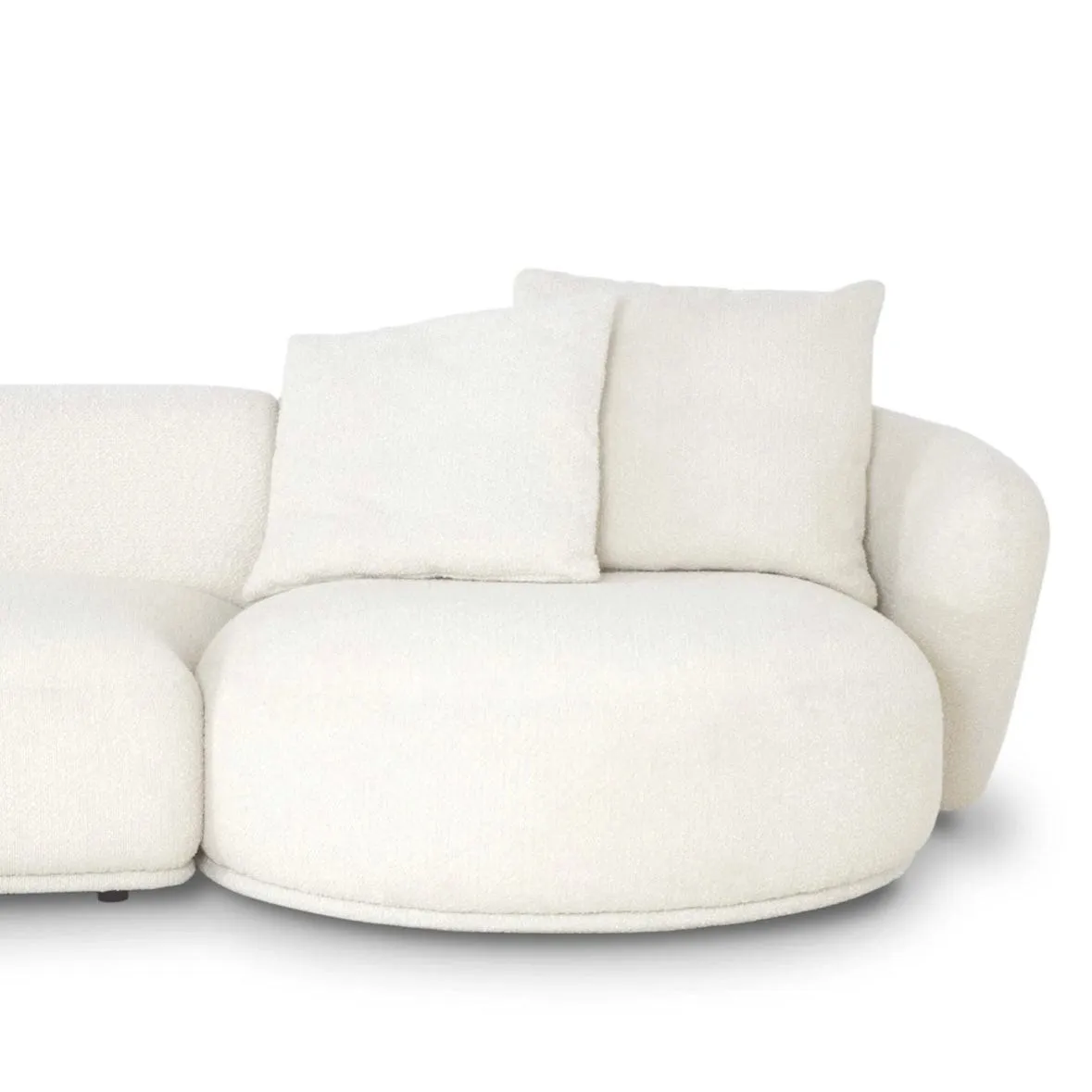 Carlison Performance Boucle Sectional Round Chaise Curve Sofa