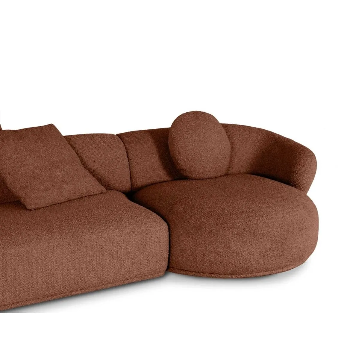 Carlison Performance Boucle Sectional Round Chaise Curve Sofa