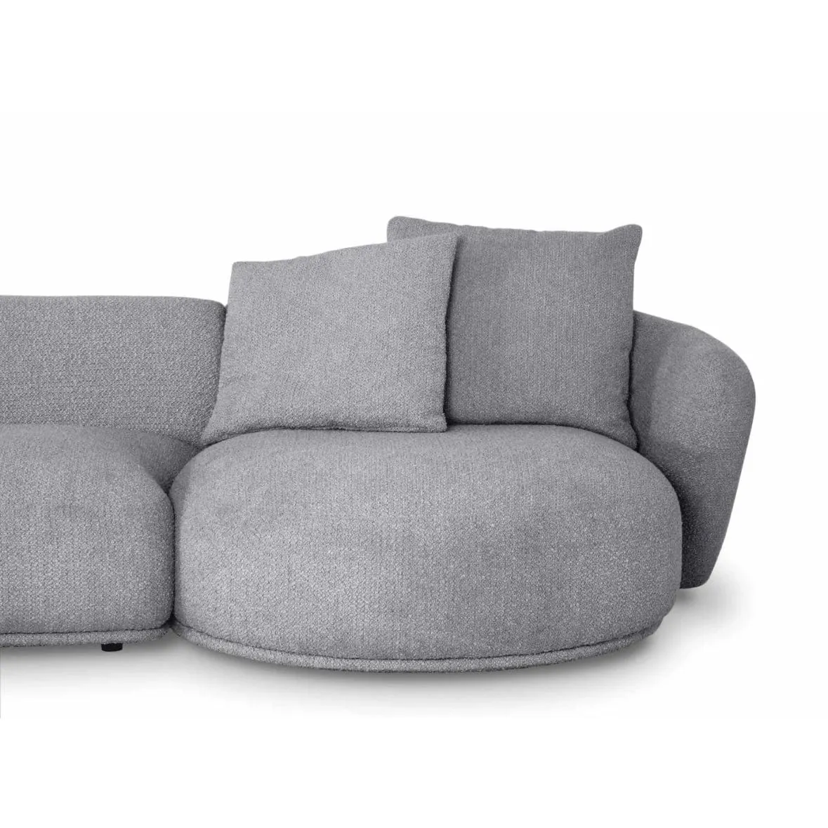 Carlison Performance Boucle Sectional Round Chaise Curve Sofa