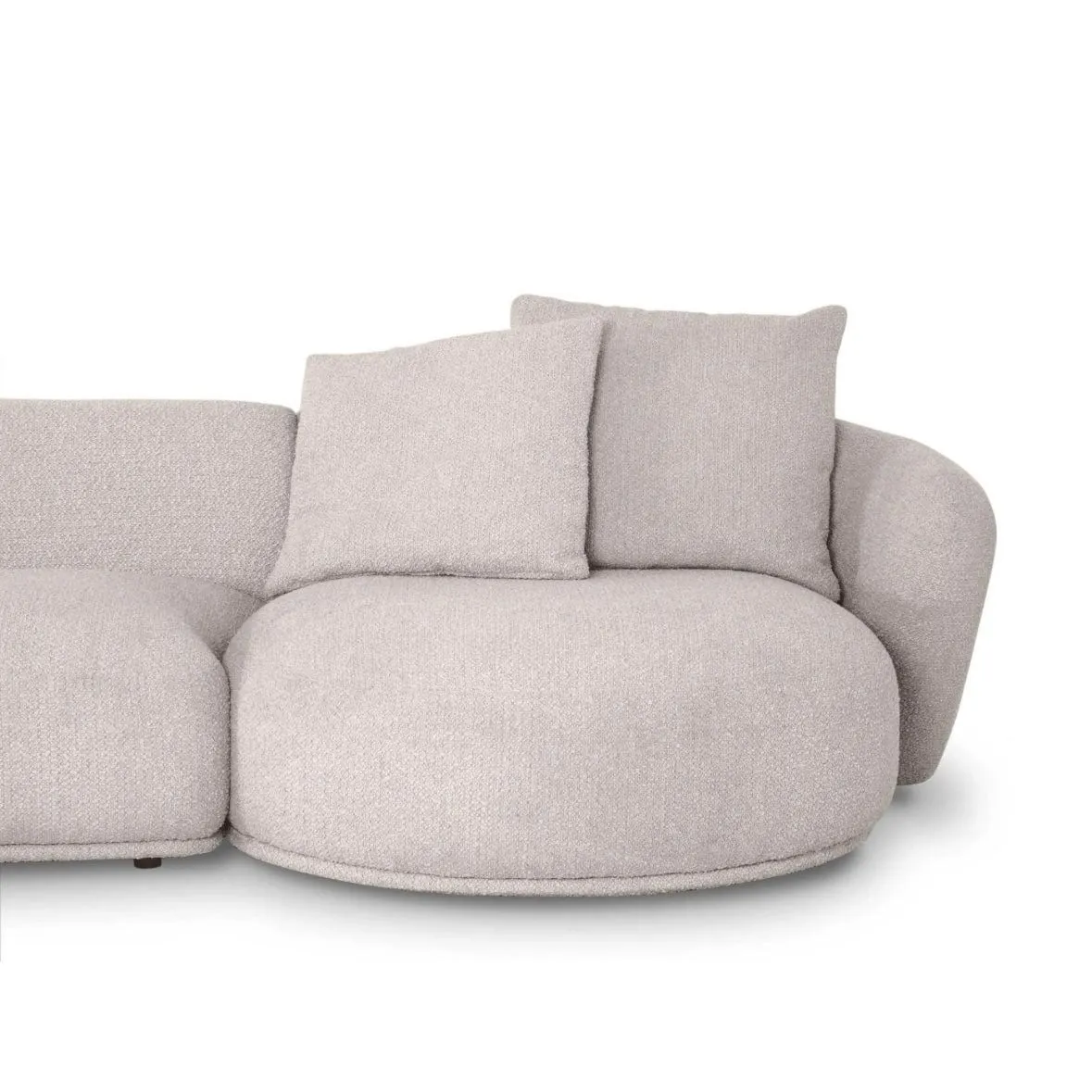 Carlison Performance Boucle Sectional Round Chaise Curve Sofa