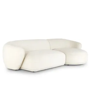 Carlison Performance Boucle Sectional Round Chaise Curve Sofa