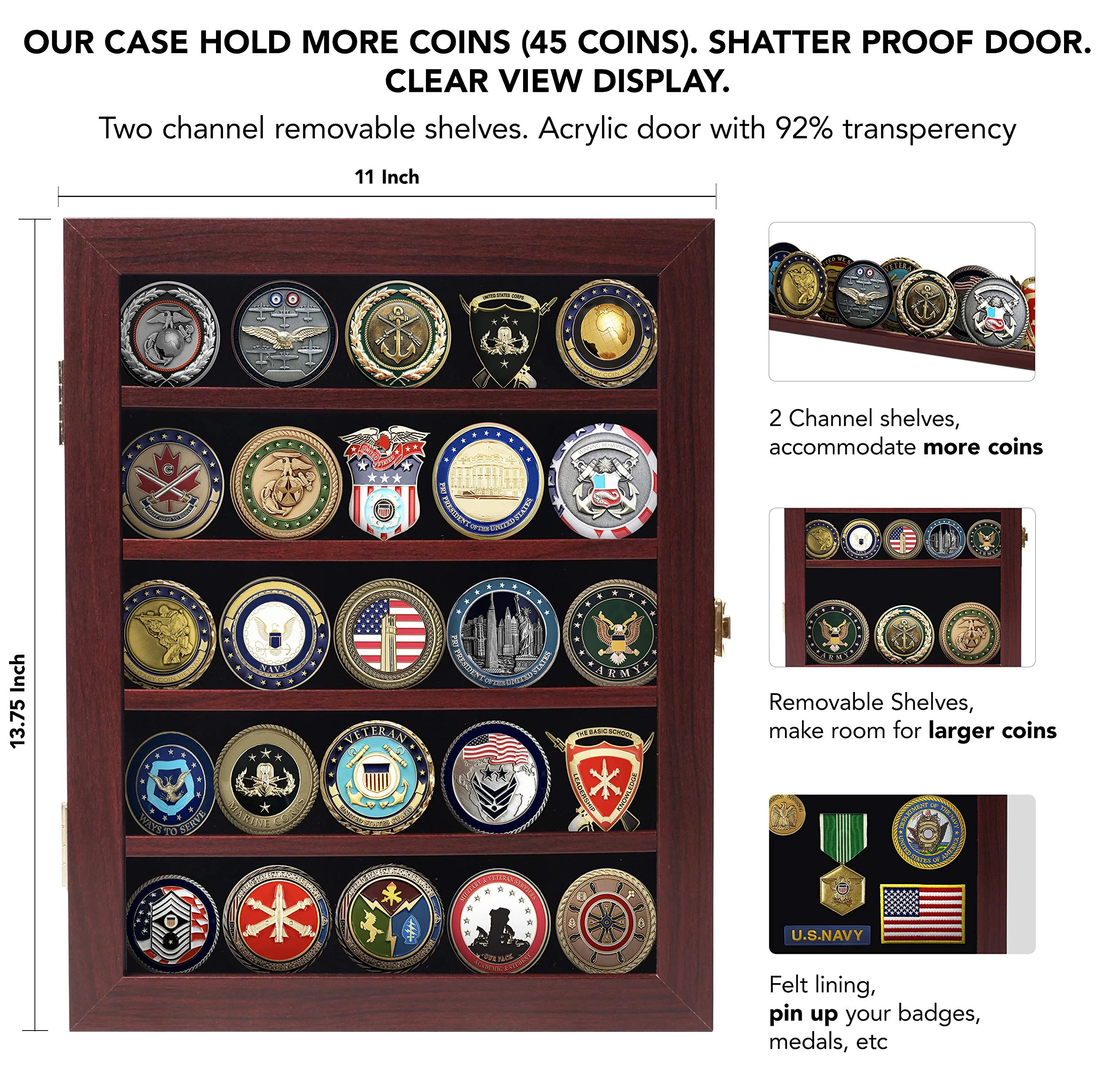 Challenge Coin Display Case Coin Case Challenge Coin Holder Coin Box Military Coin