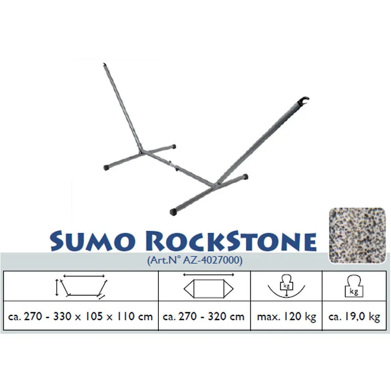 CLEARANCE Sumo Rockstone Metal Hammock Stand (L) (A)