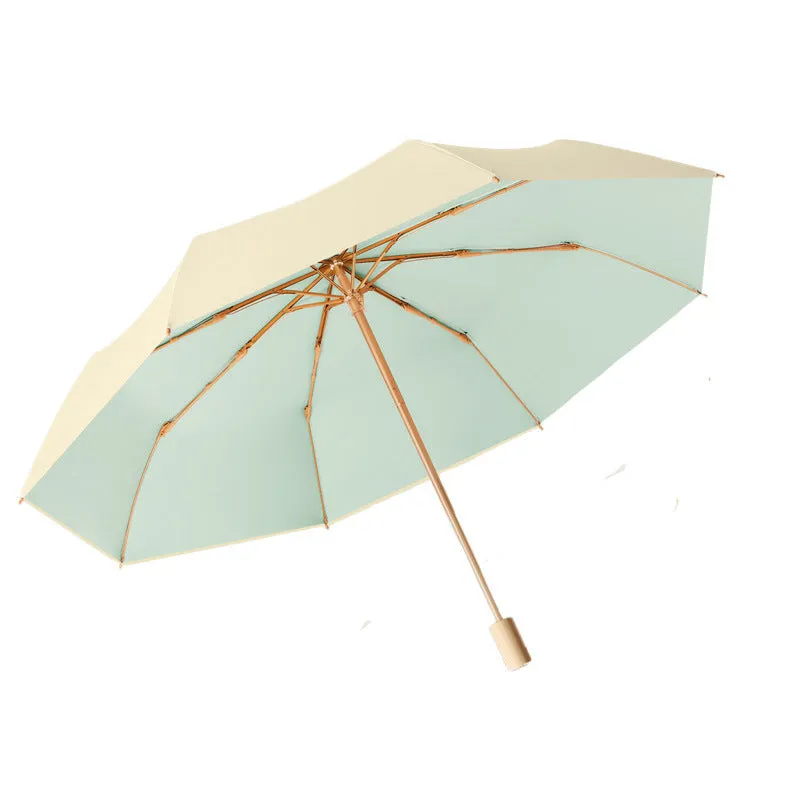 Colorful plastic folding sun umbrella sun protection UV umbrella for women sunny or rainy sunshade ins style ice cream color