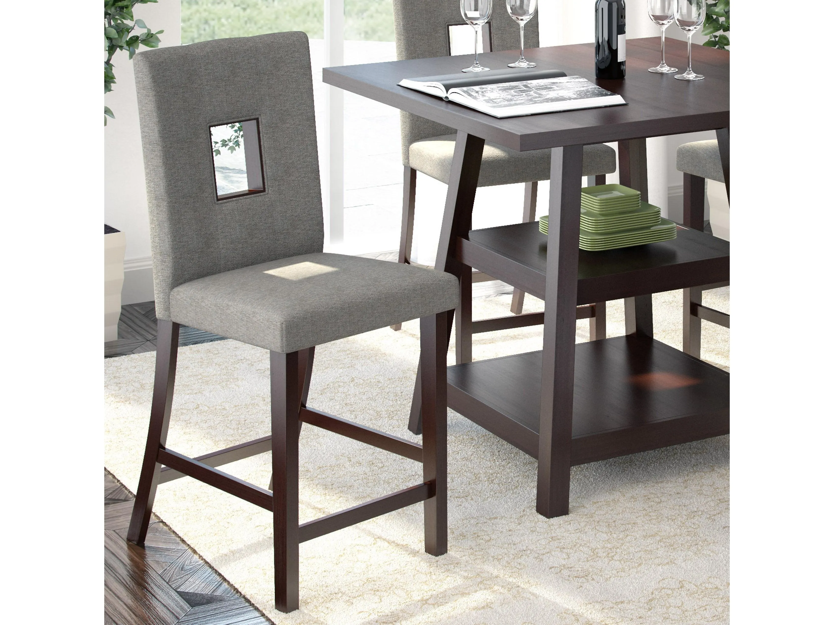 Counter Height Dining Chairs, Set of 2